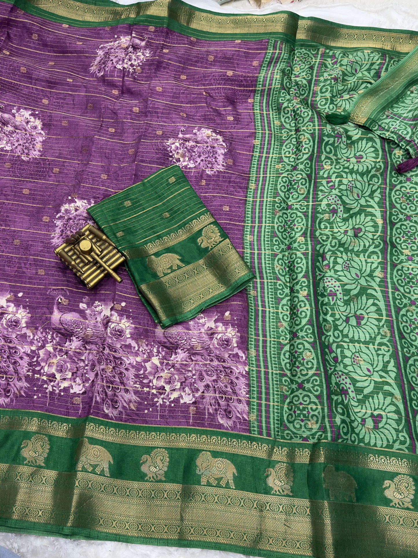 Kayatri New Tussar Cotton Jackard Printed Saree