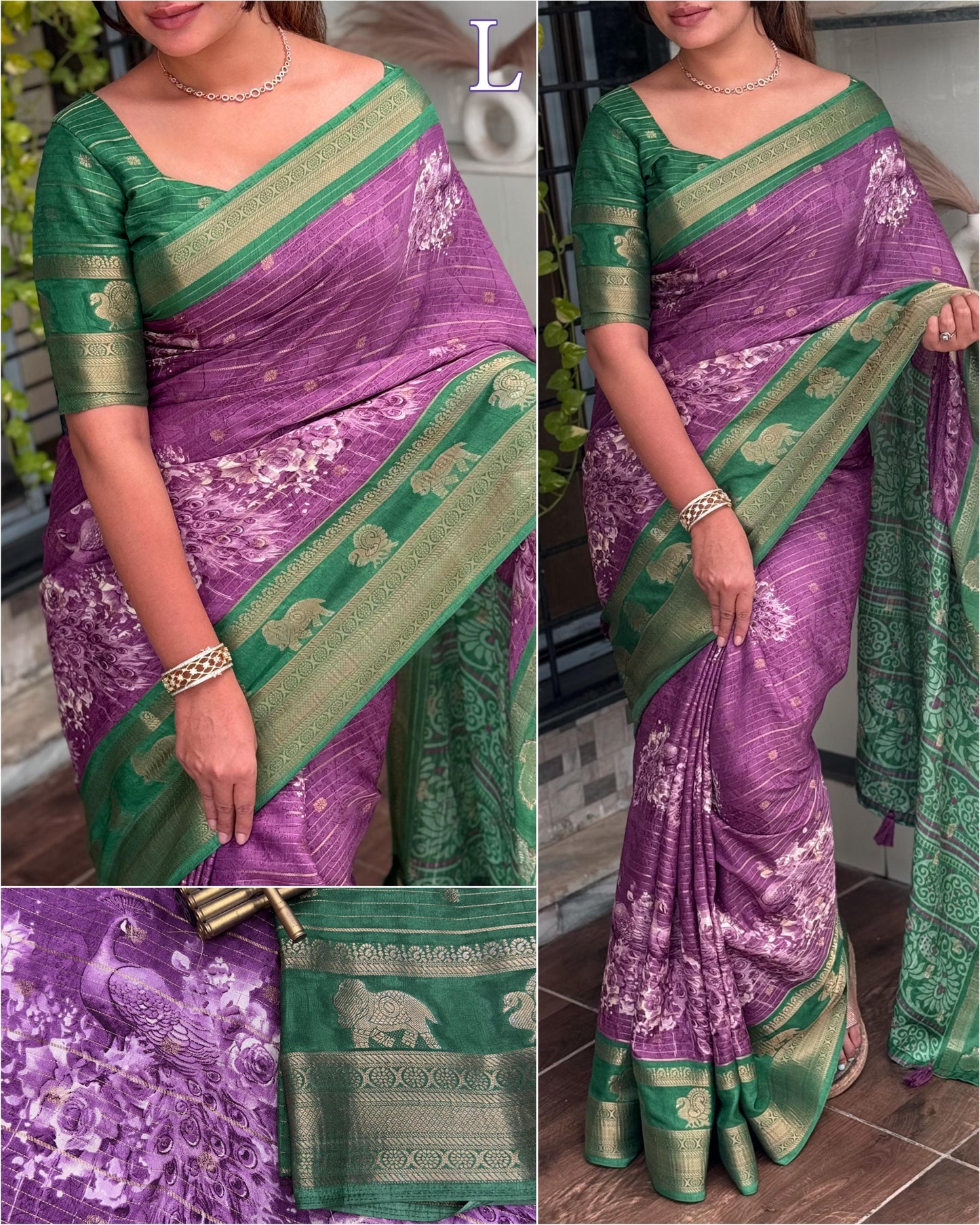 Kayatri New Tussar Cotton Jackard Printed Saree