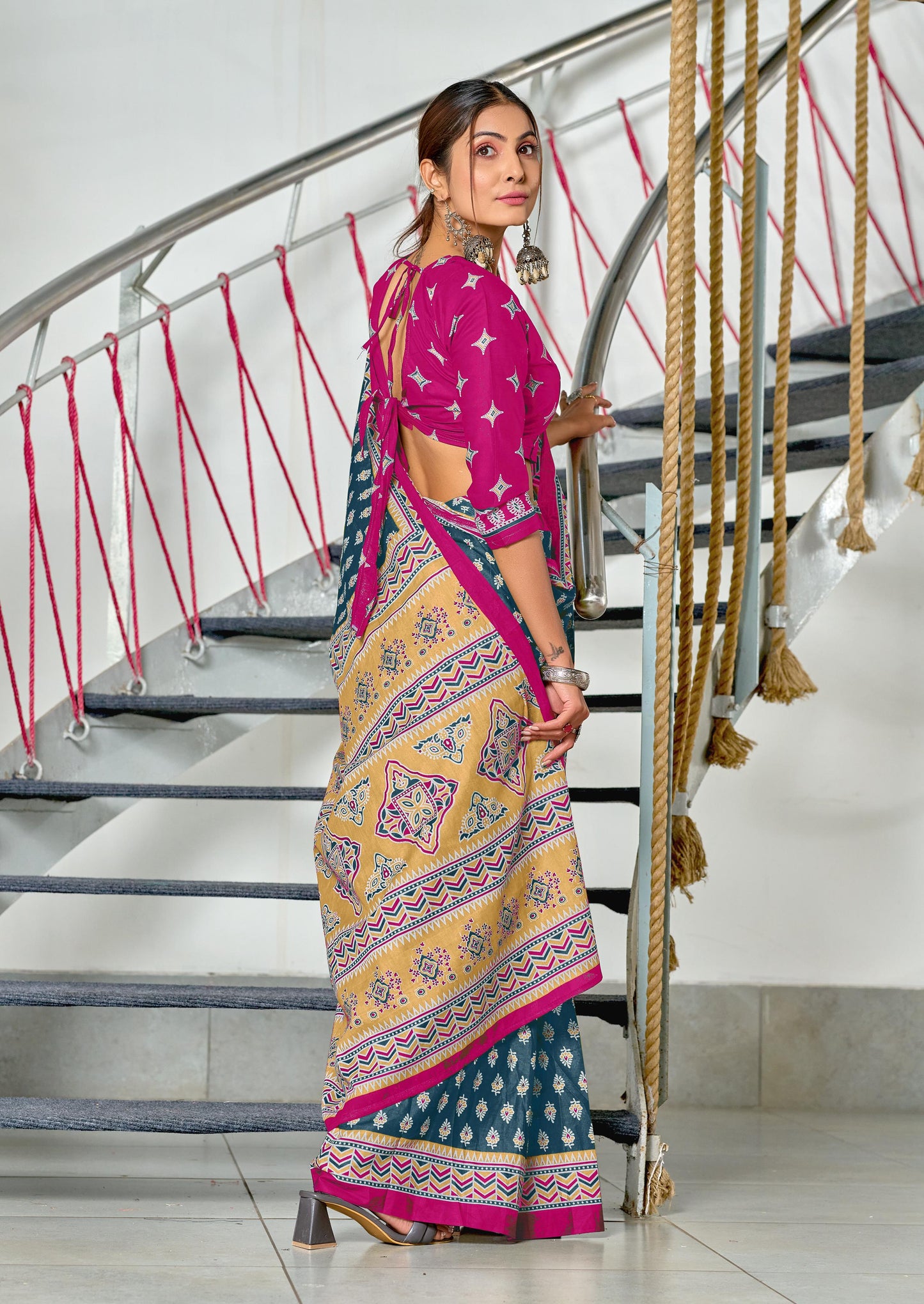 Kayatri New Mulmul Cotton Hand Block Print Saree