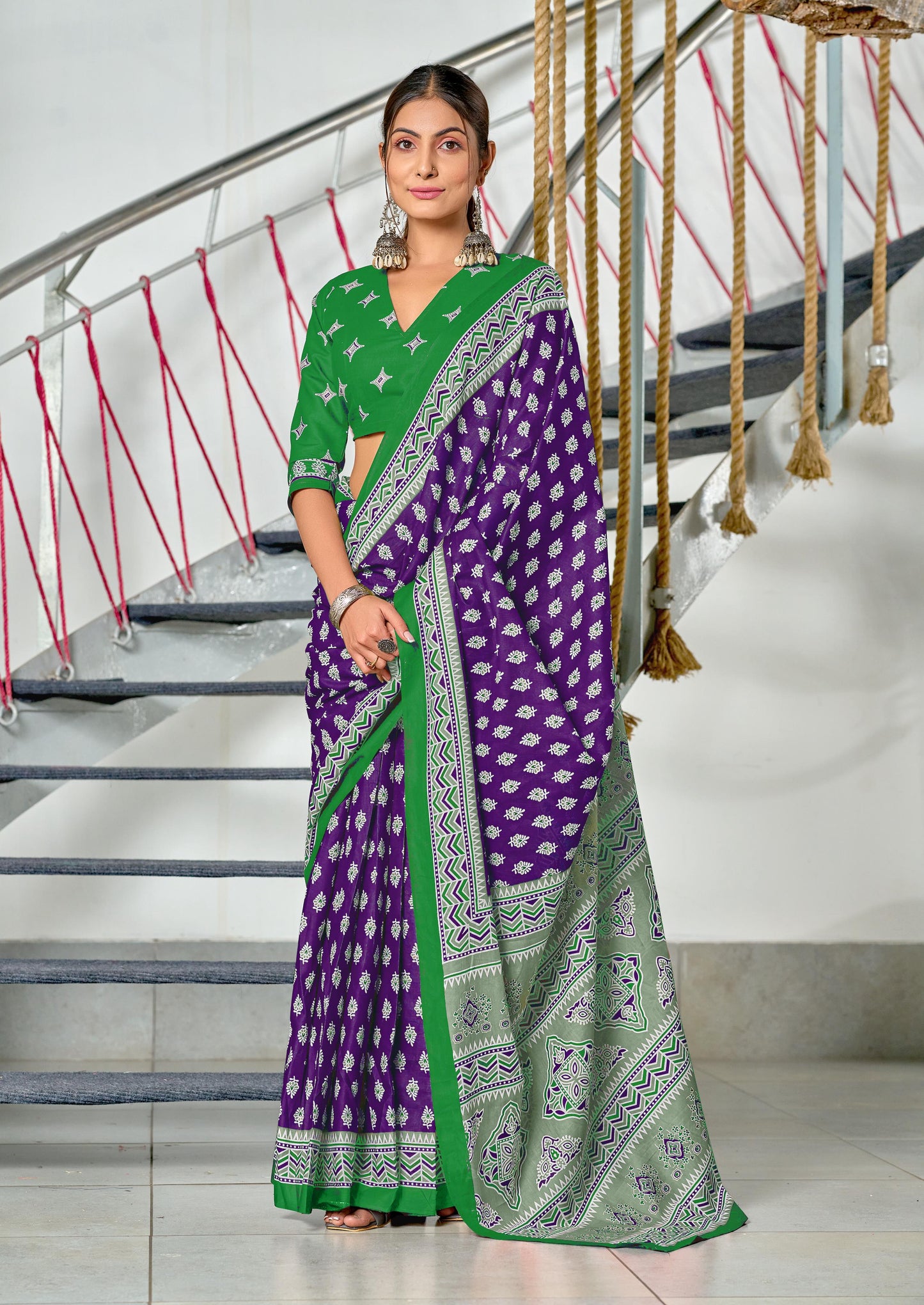 Kayatri New Mulmul Cotton Hand Block Print Saree