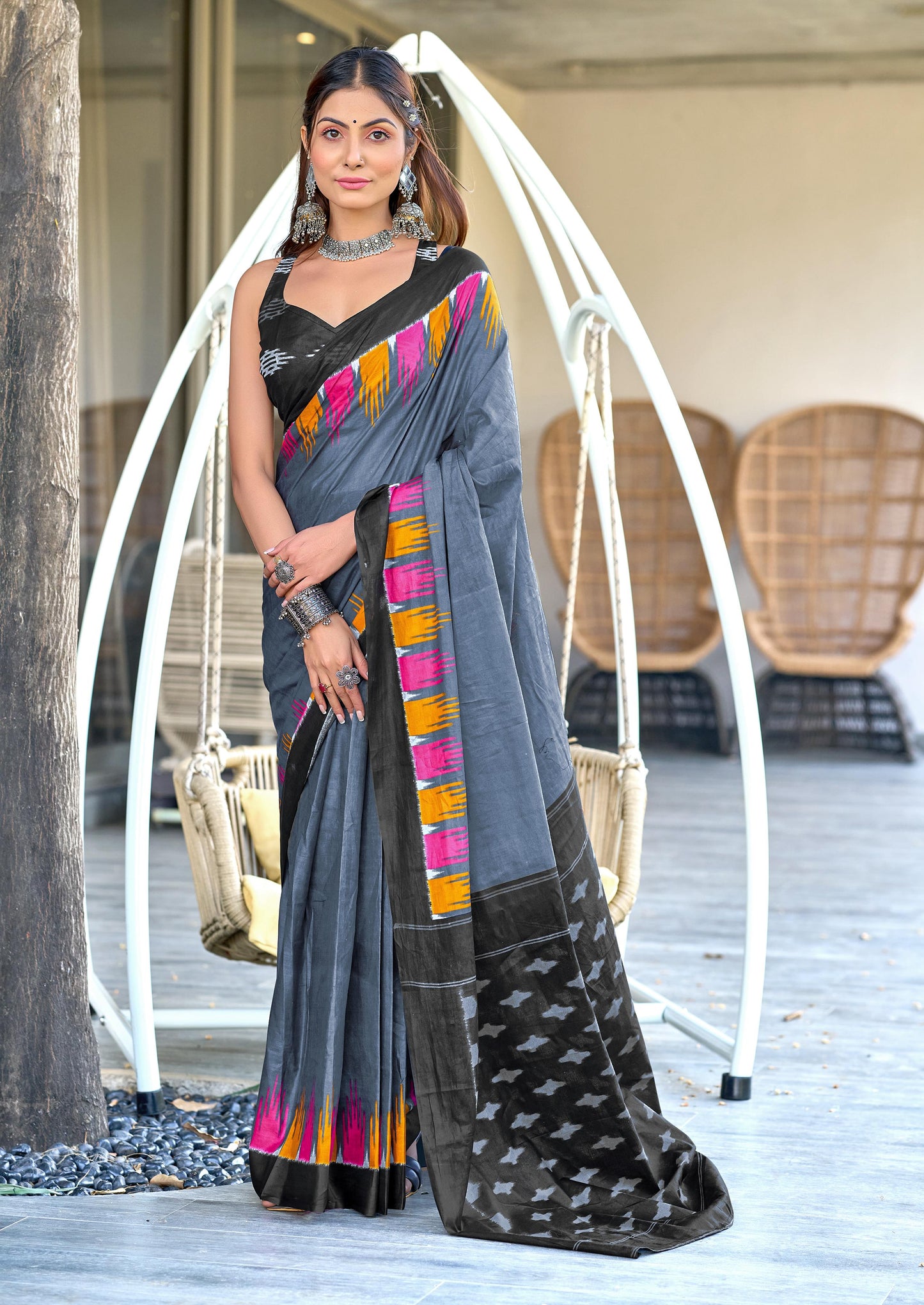 Kayatri New Soft Pure Cotton Fancy Hand Block Print Saree