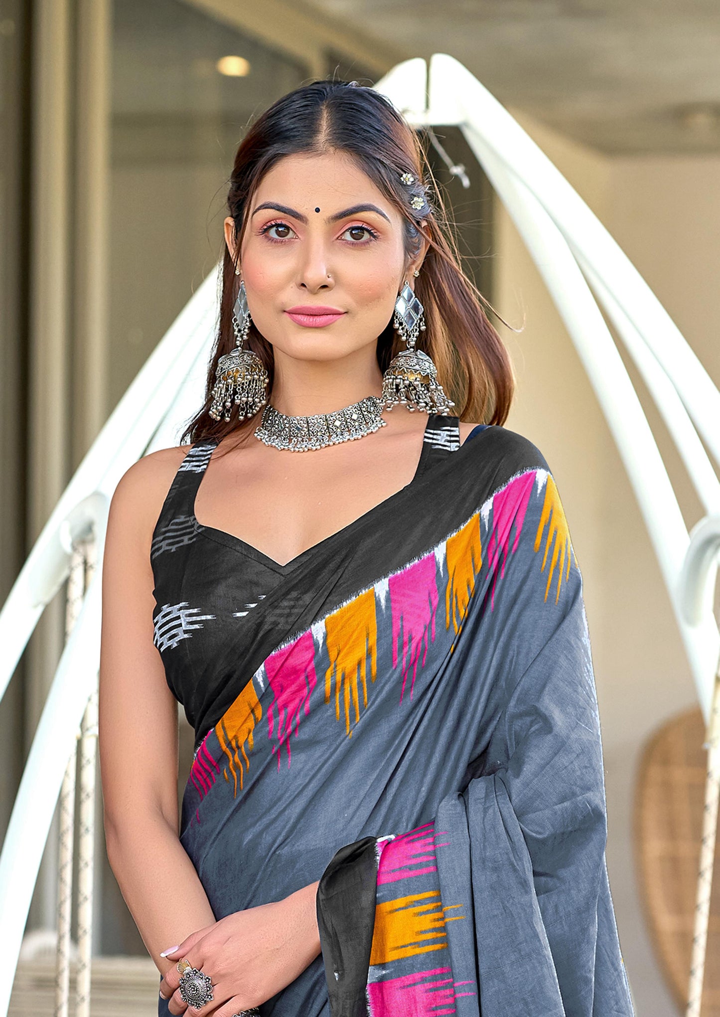 Kayatri New Soft Pure Cotton Fancy Hand Block Print Saree