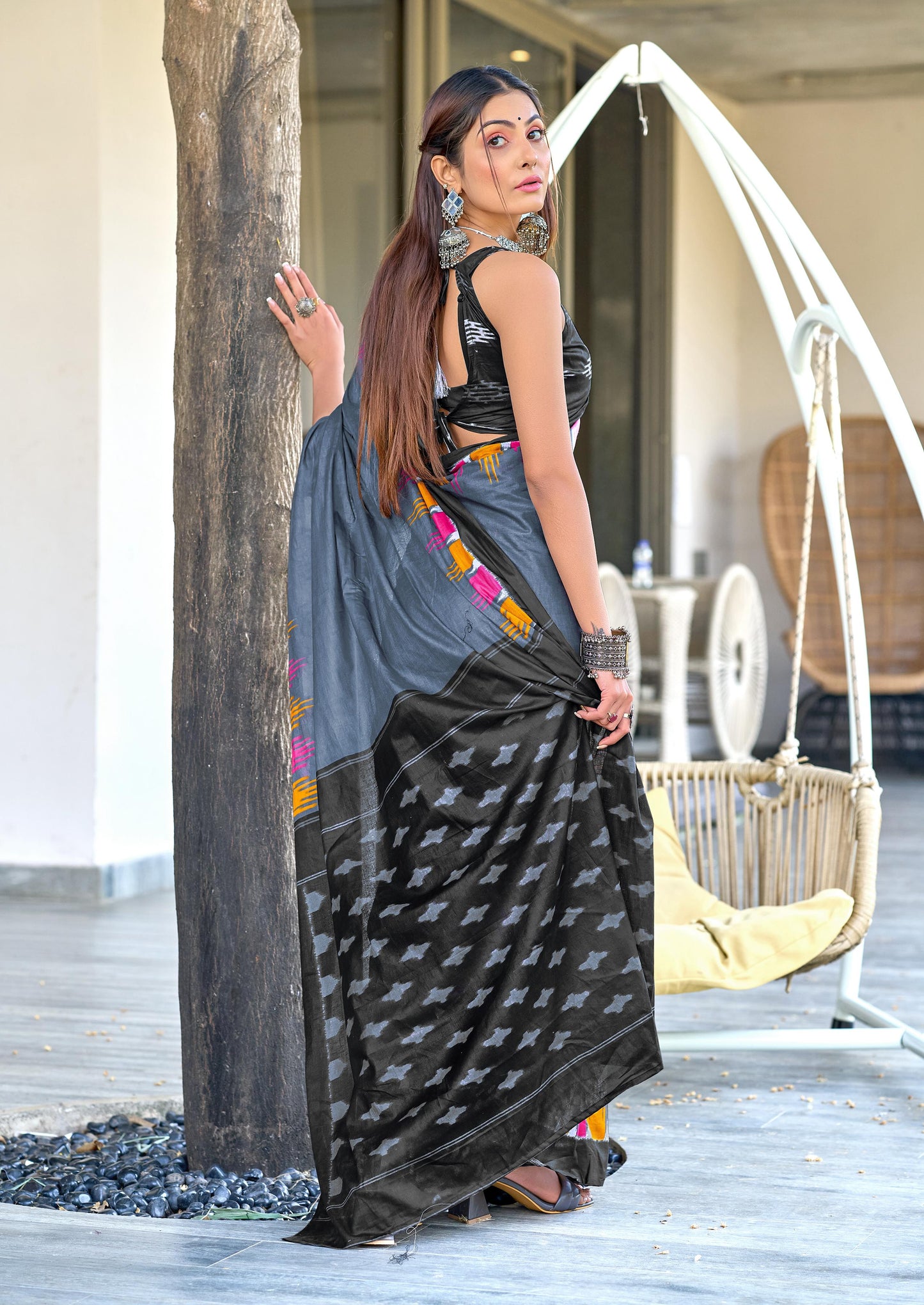 Kayatri New Soft Pure Cotton Fancy Hand Block Print Saree