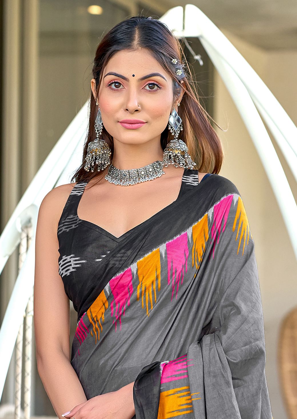 Kayatri New Soft Pure Cotton Fancy Hand Block Print Saree