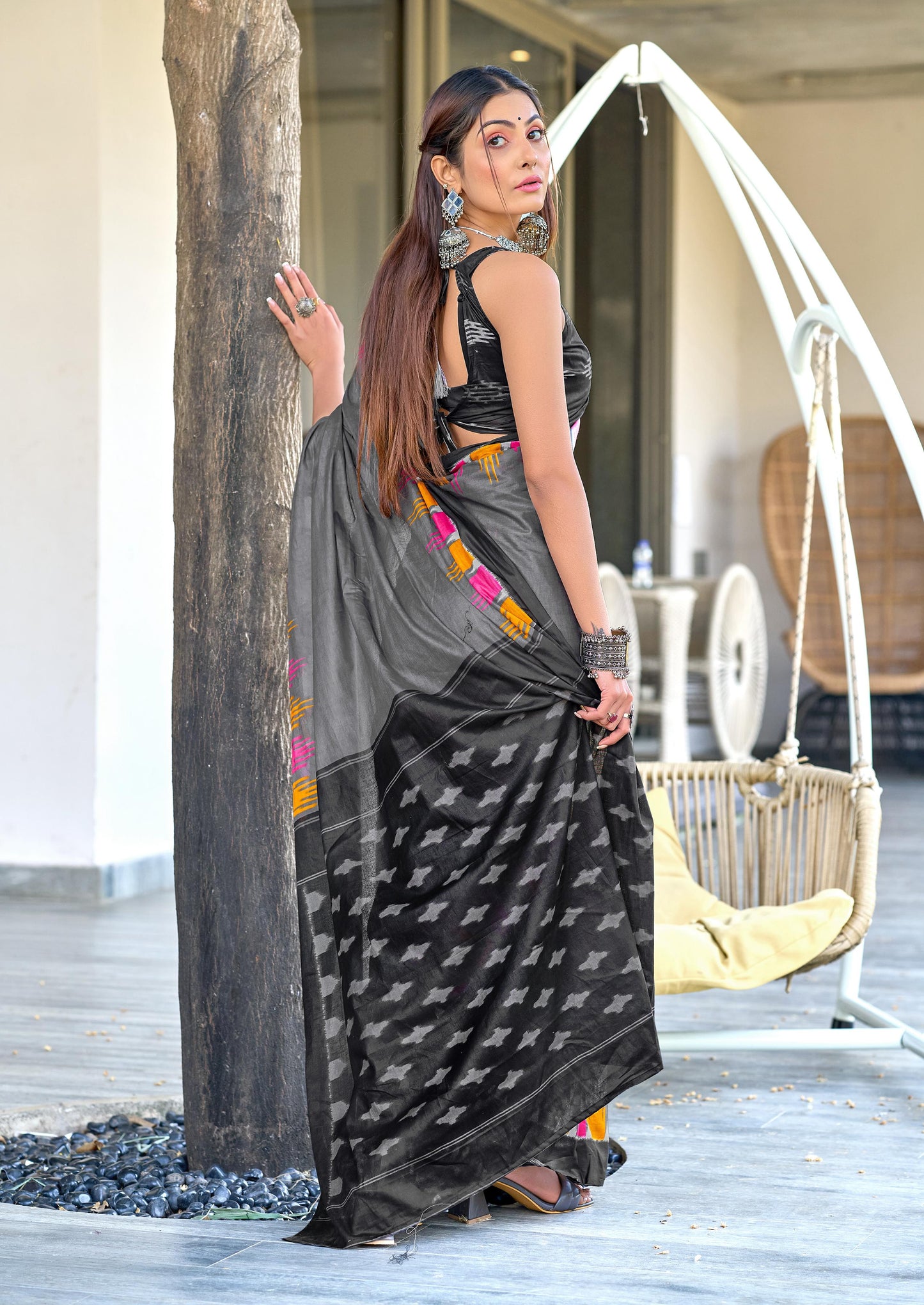 Kayatri New Soft Pure Cotton Fancy Hand Block Print Saree