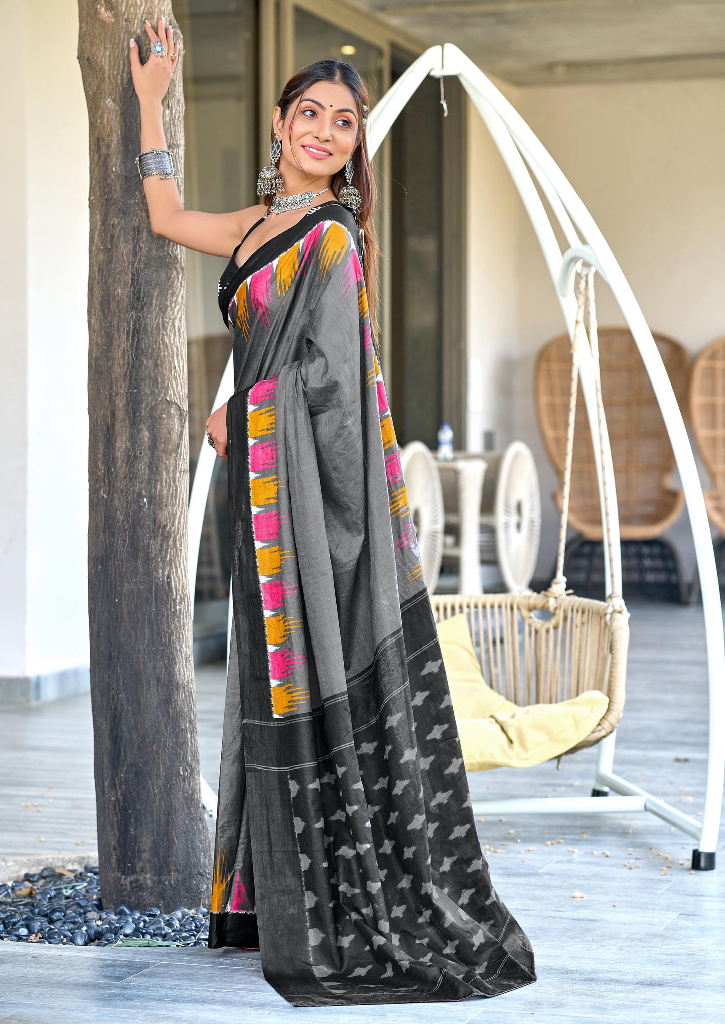 Kayatri New Soft Pure Cotton Fancy Hand Block Print Saree