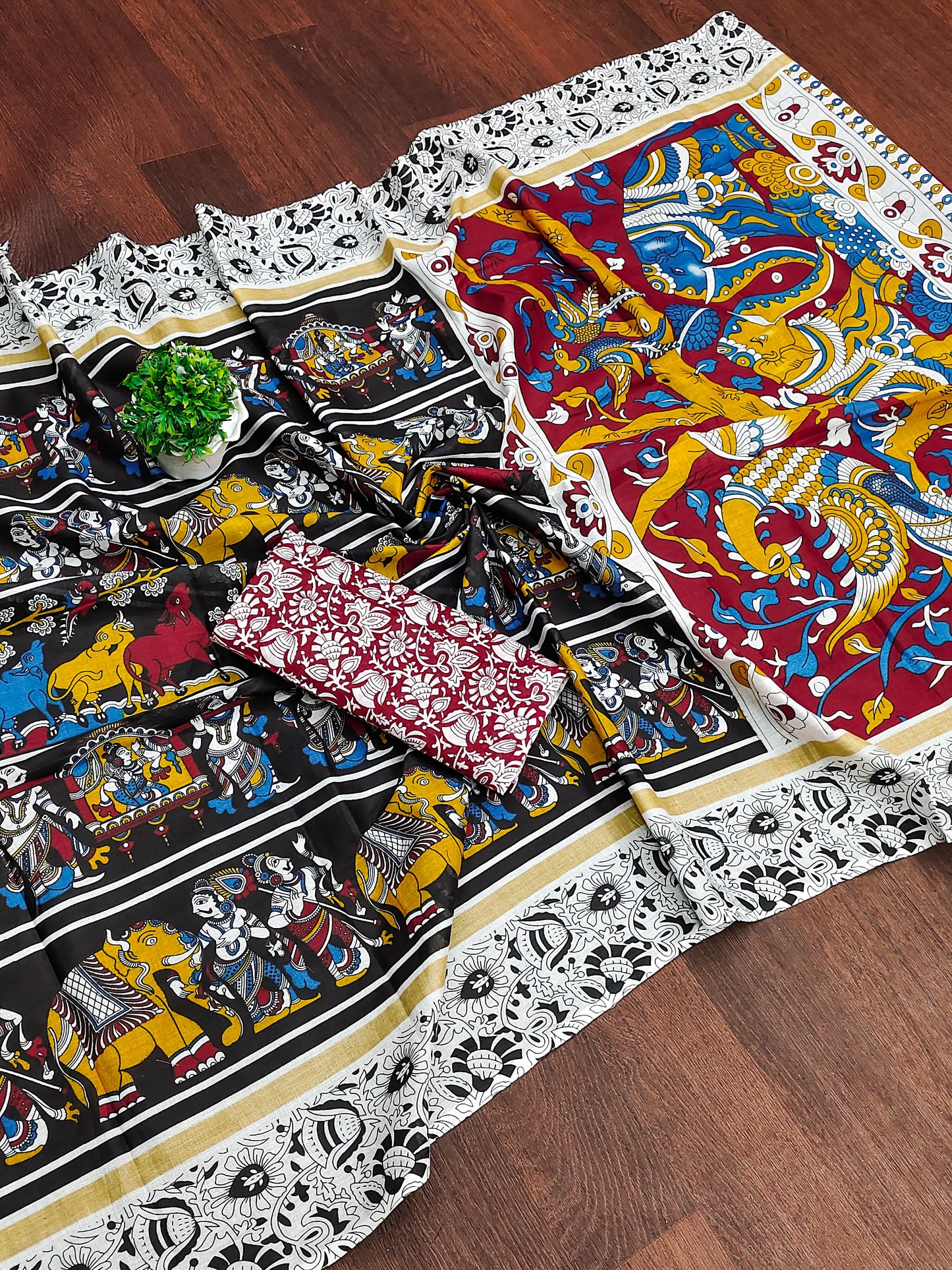 Kayatri New Pure Mulmul Cotton Ajrakh Print Saree