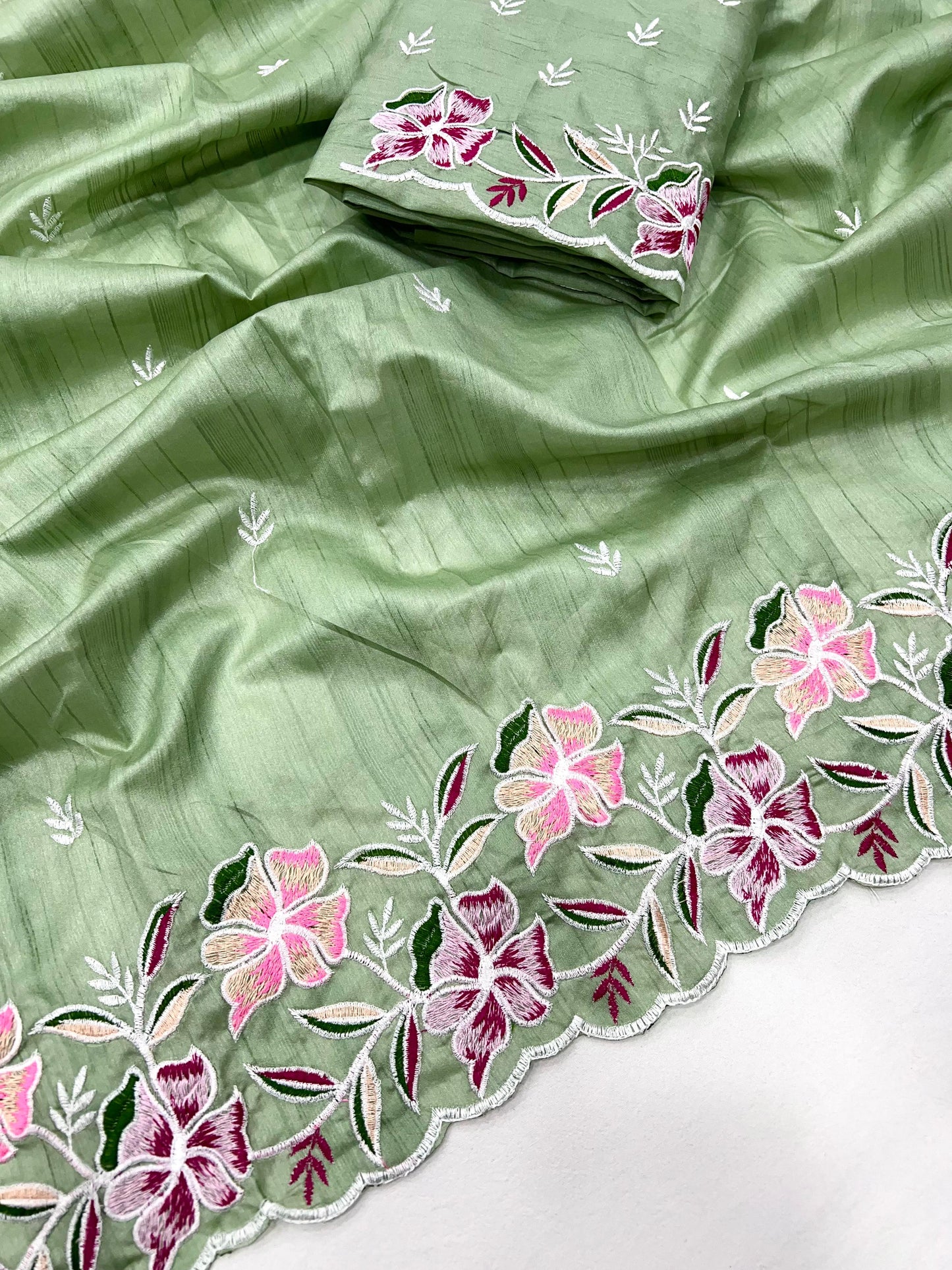 Kayatri New Tussar Silk Embroidery Designer Saree