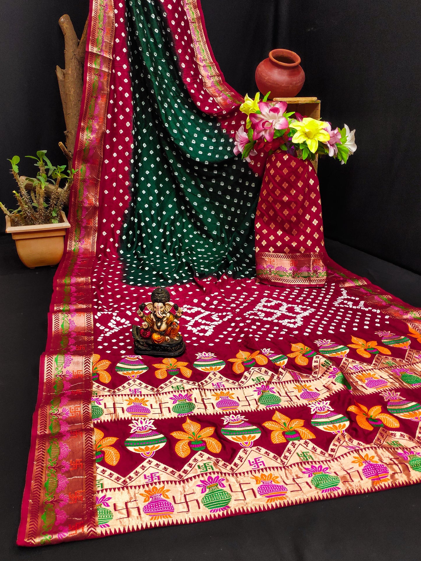 Kayatri New Pure Bahdhej Silk Meenakari Zari Weaving Saree