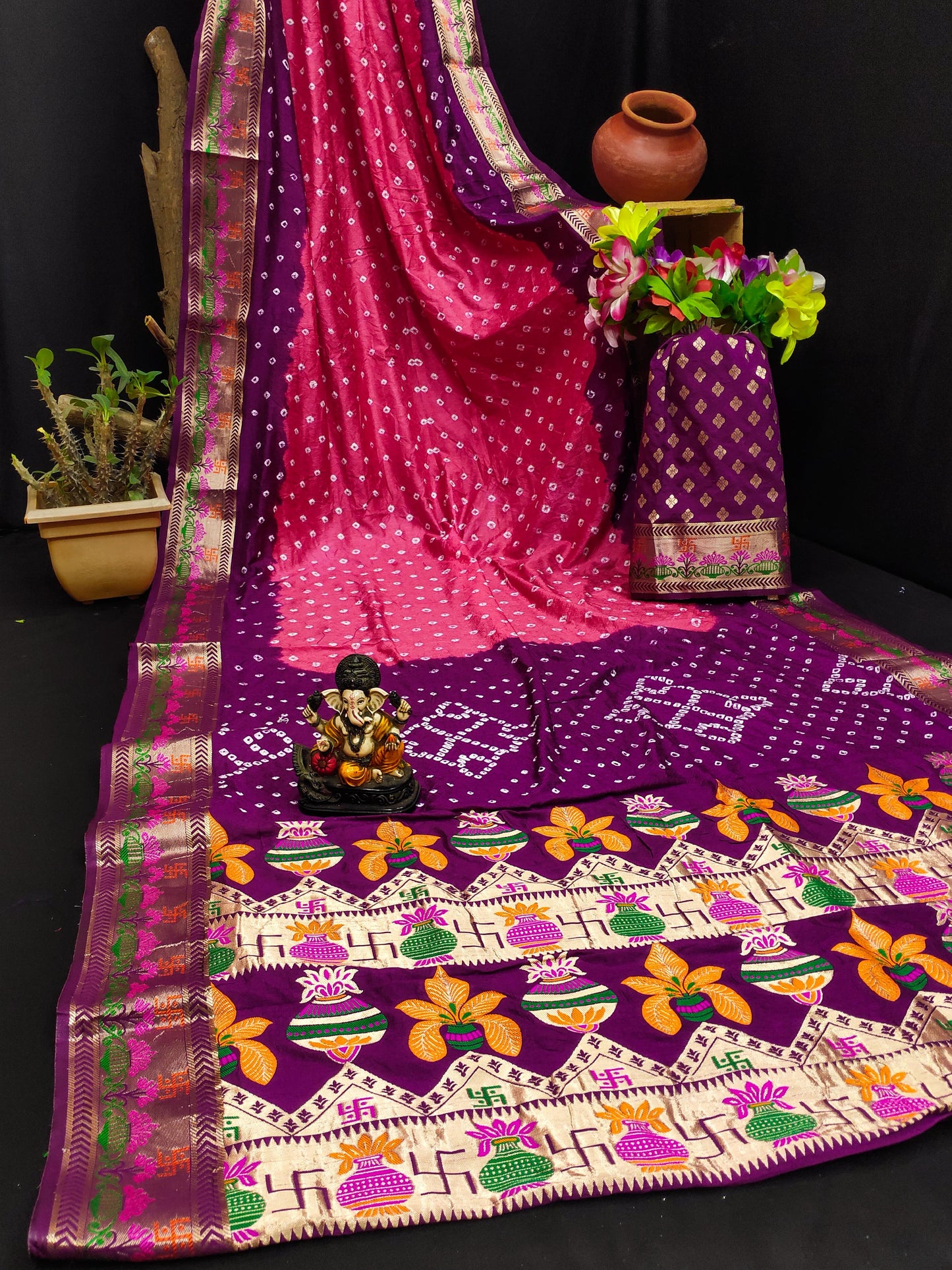 Kayatri New Pure Bahdhej Silk Meenakari Zari Weaving Saree