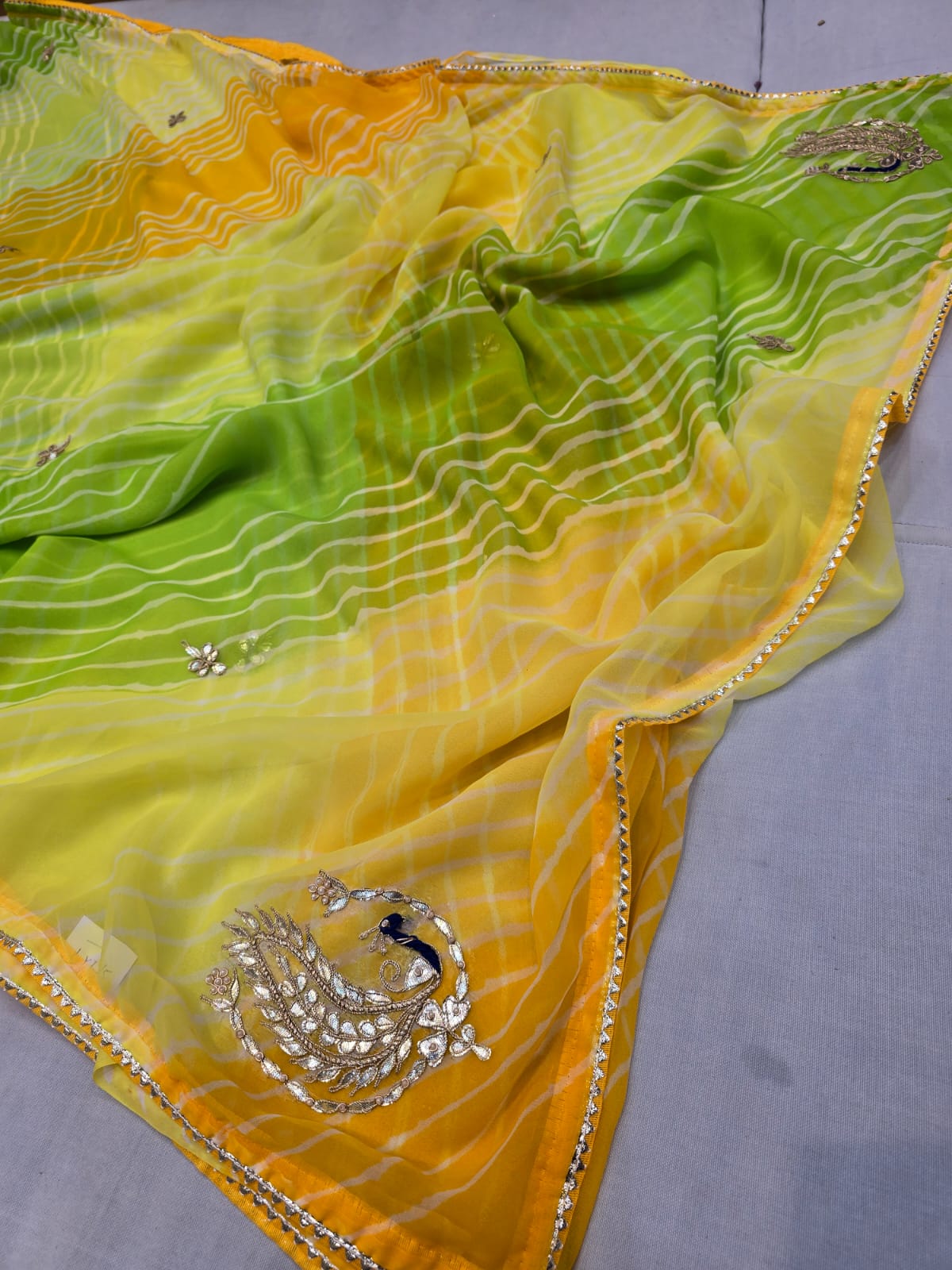 Kayatri New Light Weight Chiffon Leheriya Style Saree