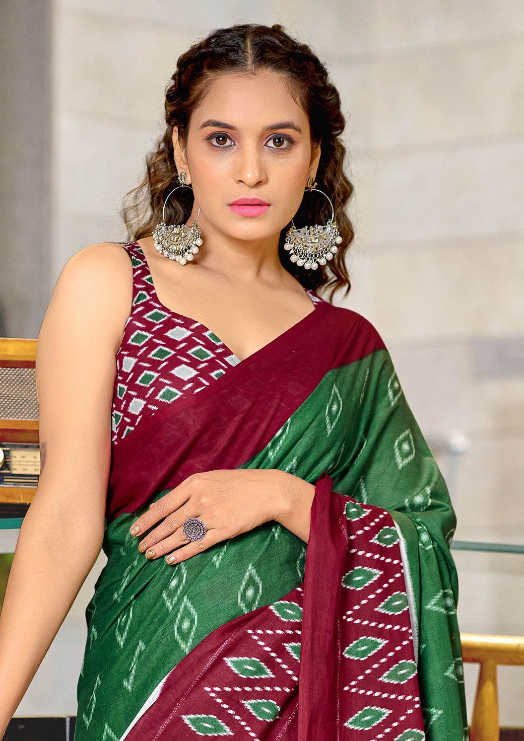 Kayatri New Hand Block Print Mulmul Cotton Saree
