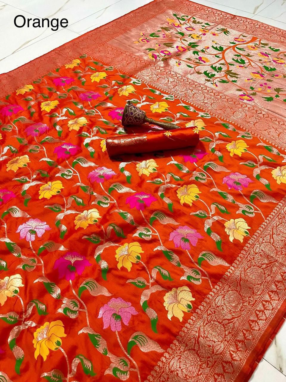 Kayatri Pure Soft Kanchivram Meena Zari Weaving Saree