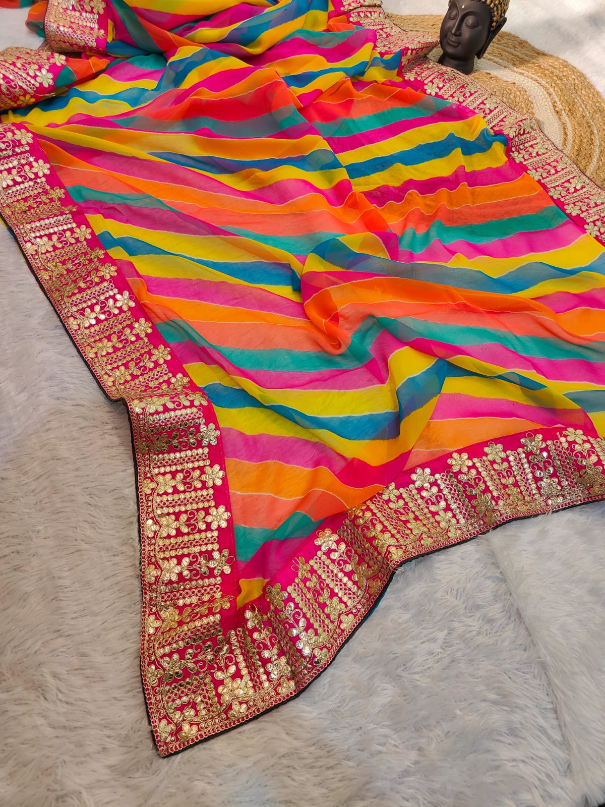 Kayatri New Designer Leheriya Style Georgette Saree