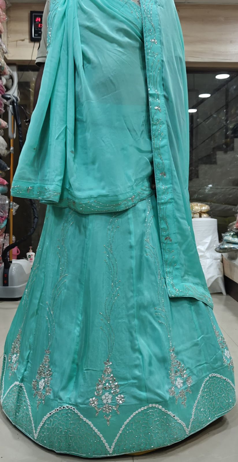Kayatri New Pure Upada Silk Handmade Khatli Work Lehenga