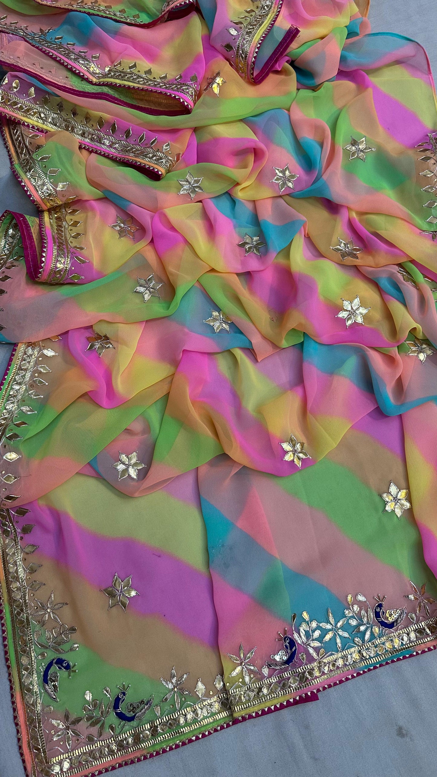 Kayatri New 60 Grm Georgette Gota Border Saree