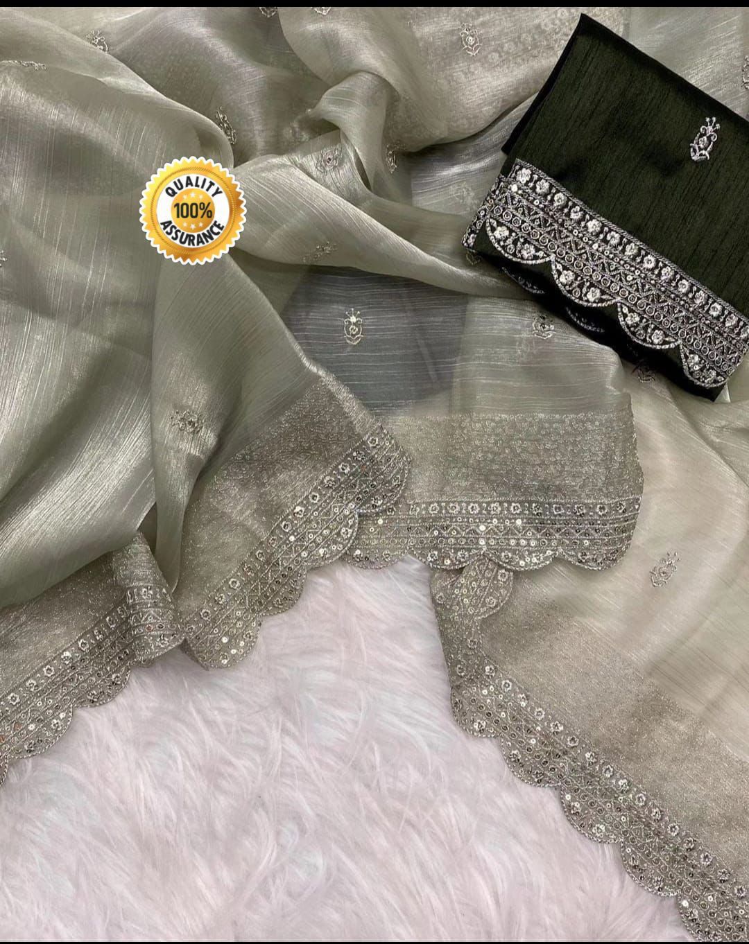 Kayatri New Pure Soft Heavy Burberry Chiffon Silk Saree