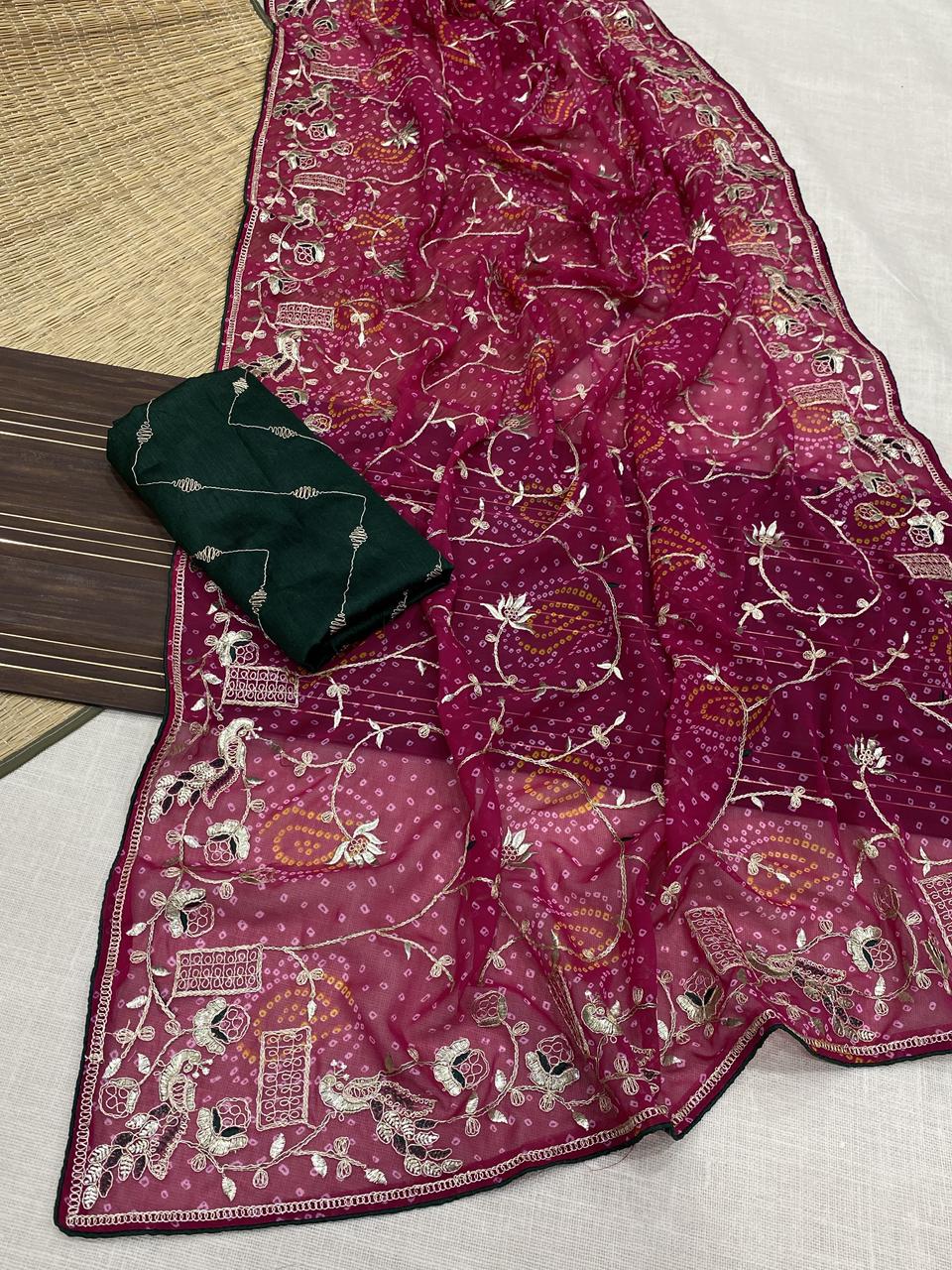 Kayatri New Georgette Bandhani Print Saree