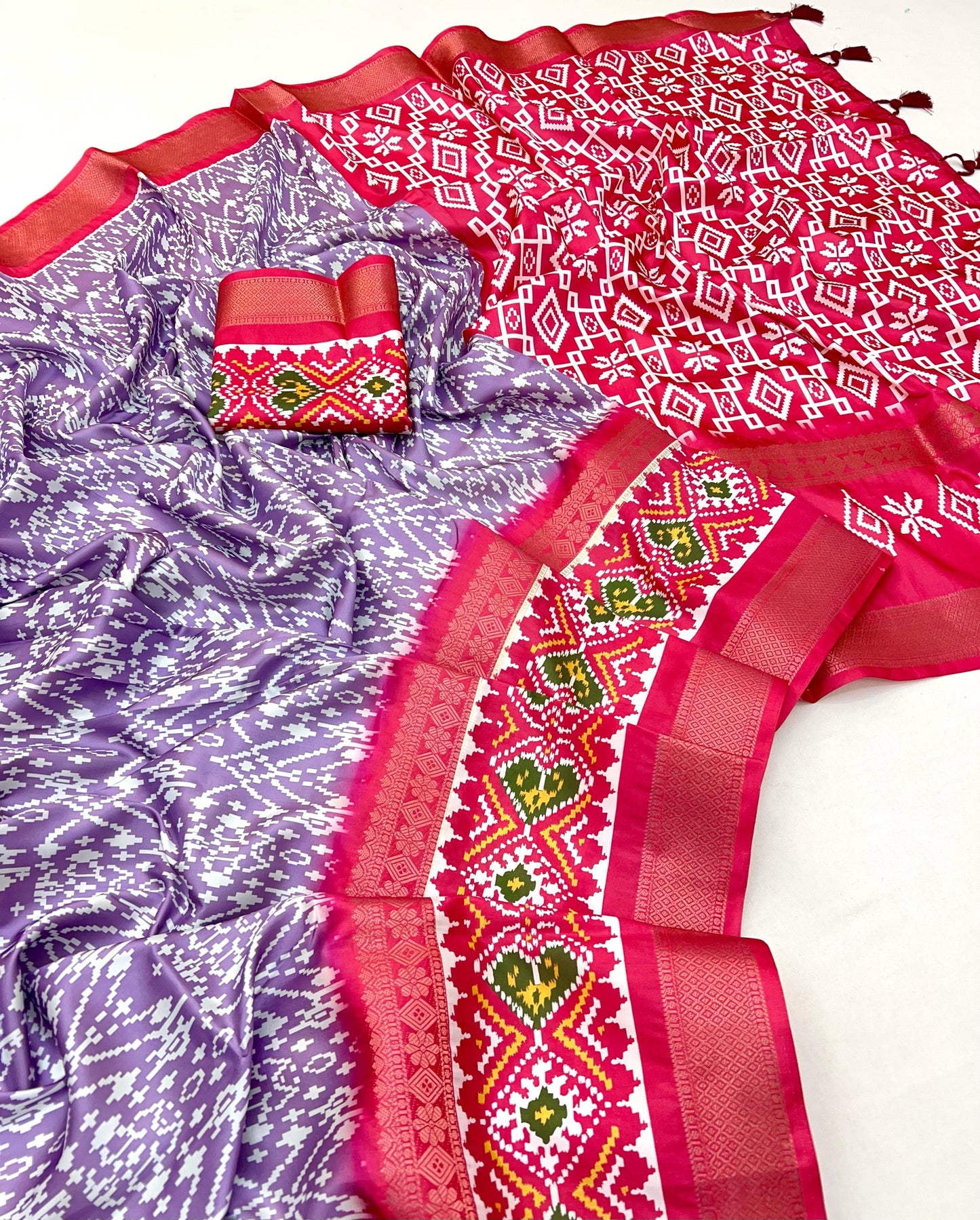 Kayatri New Pure Soft Lichi Silk Kalamkari Print Saree