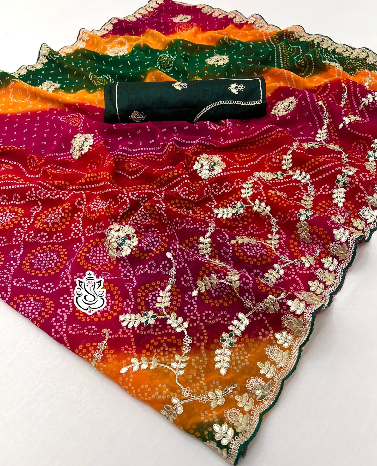 Kayatri New Soft Georgette CYC Pachrangi Saree