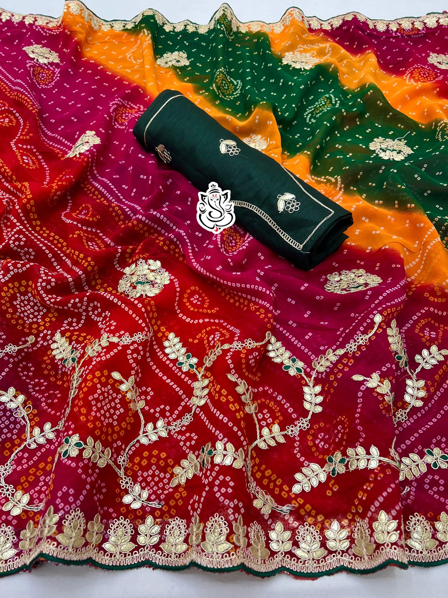 Kayatri New Soft Georgette CYC Pachrangi Saree