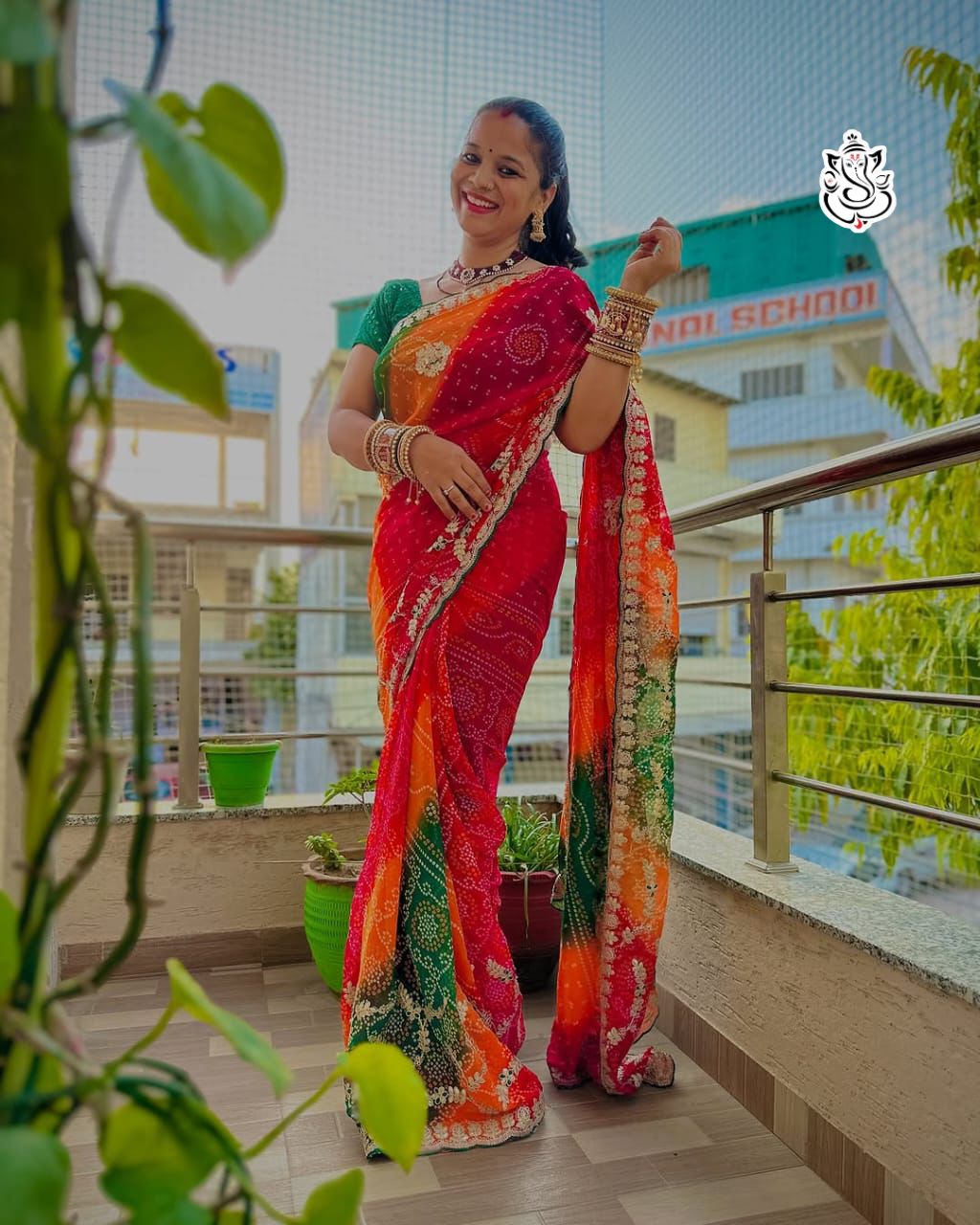 Kayatri New Soft Georgette CYC Pachrangi Saree