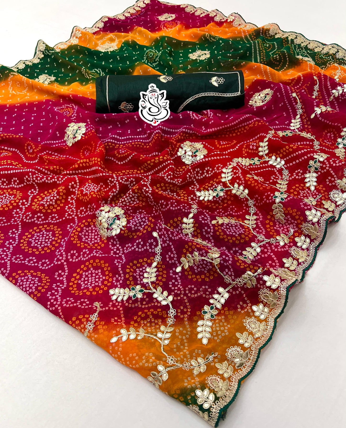 Kayatri New Soft Georgette CYC Pachrangi Saree