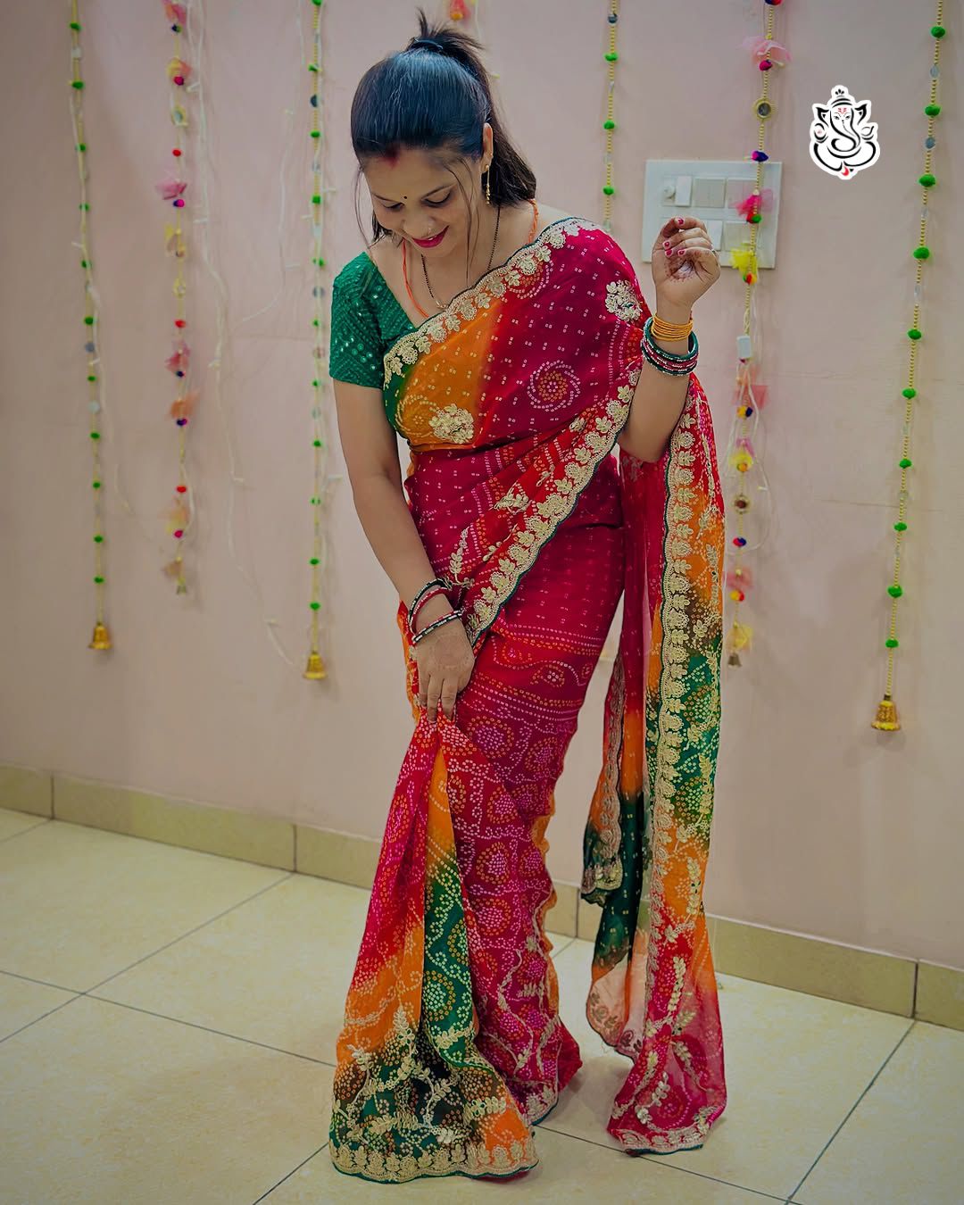 Kayatri New Soft Georgette CYC Pachrangi Saree