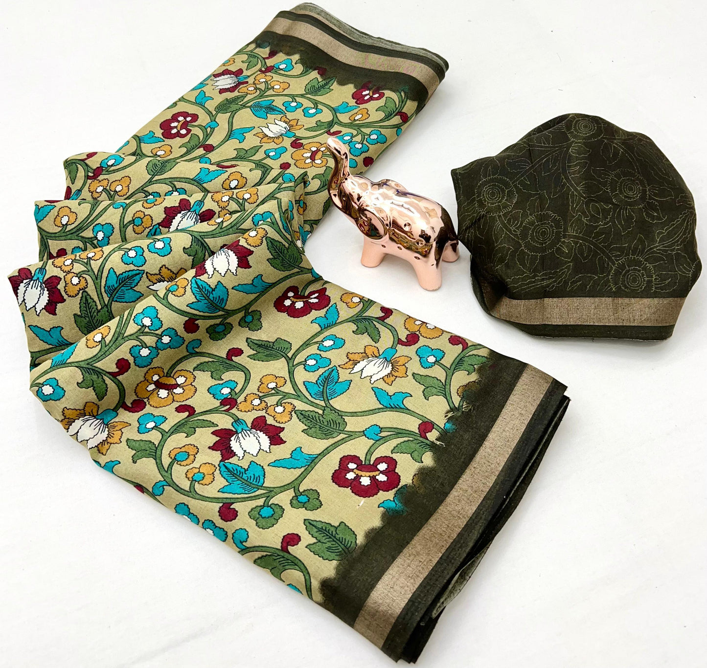 Kayatri New Cotton Silk Bandhani Print Saree
