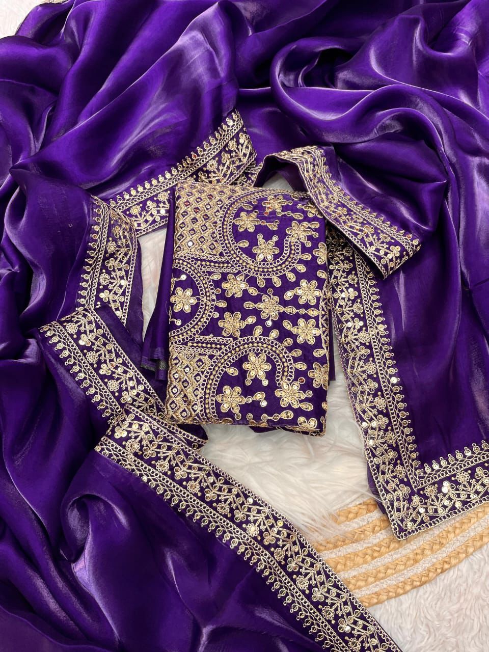 Kayatri New Jimmy Choo Sattin Coding Zari Saree