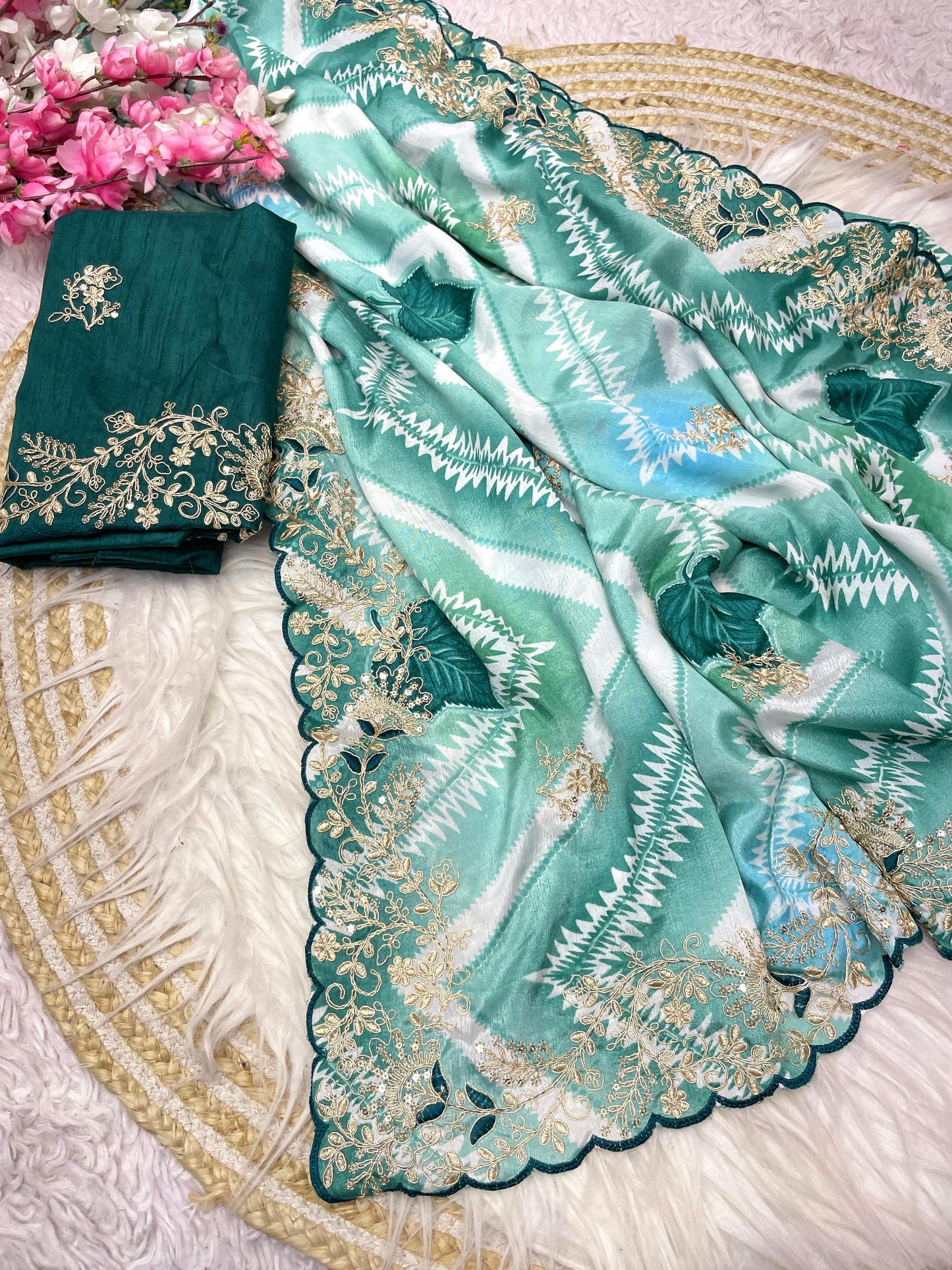 Kayatri New Chinon Print Designer Saree