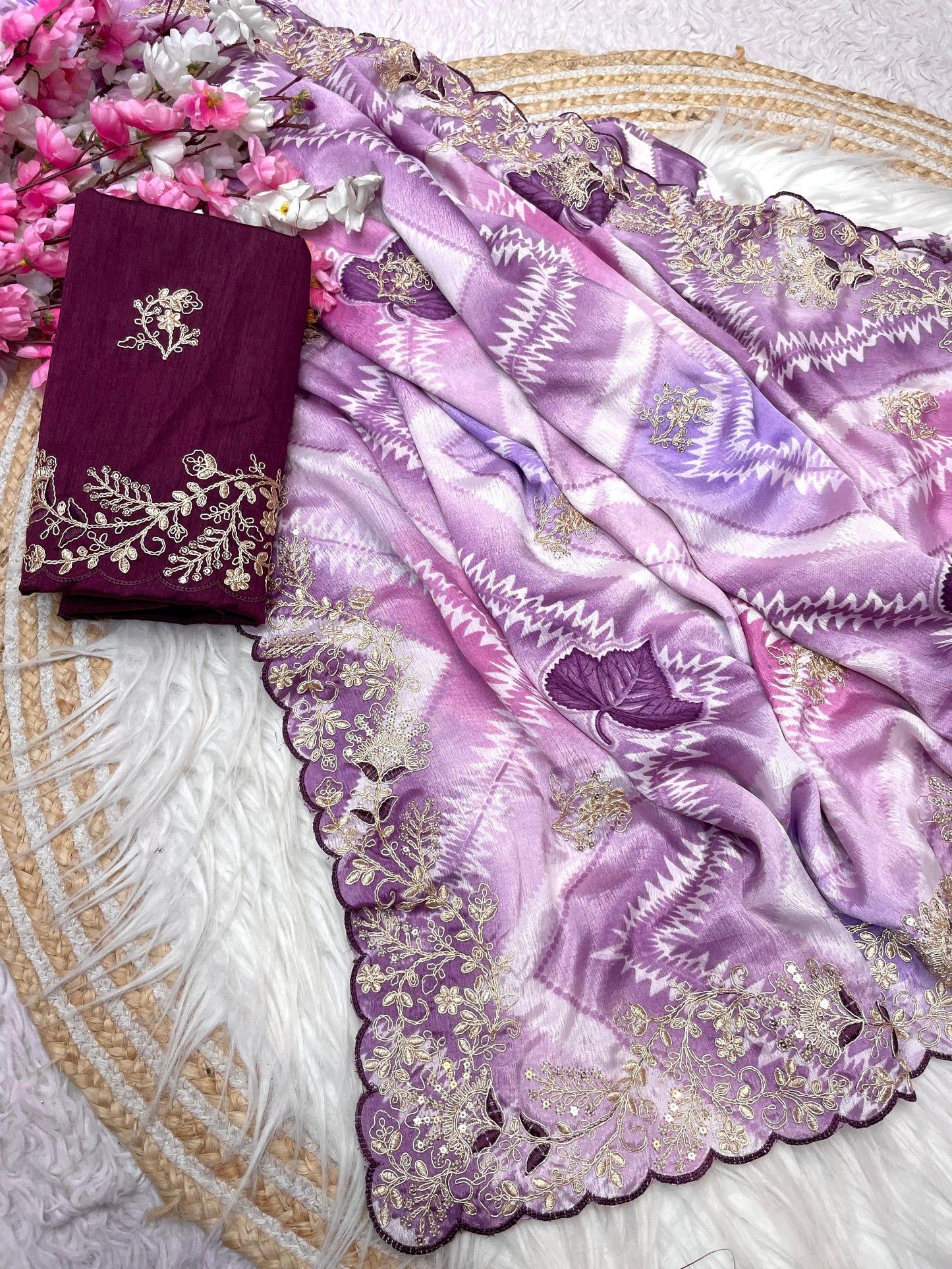 Kayatri New Chinon Print Designer Saree
