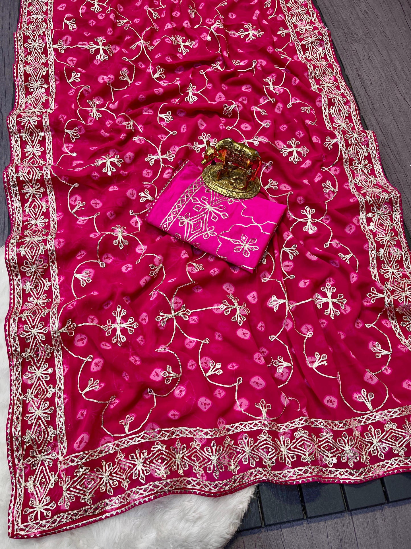 Kayatri New Pure C*C Georgette Gotapatti Saree