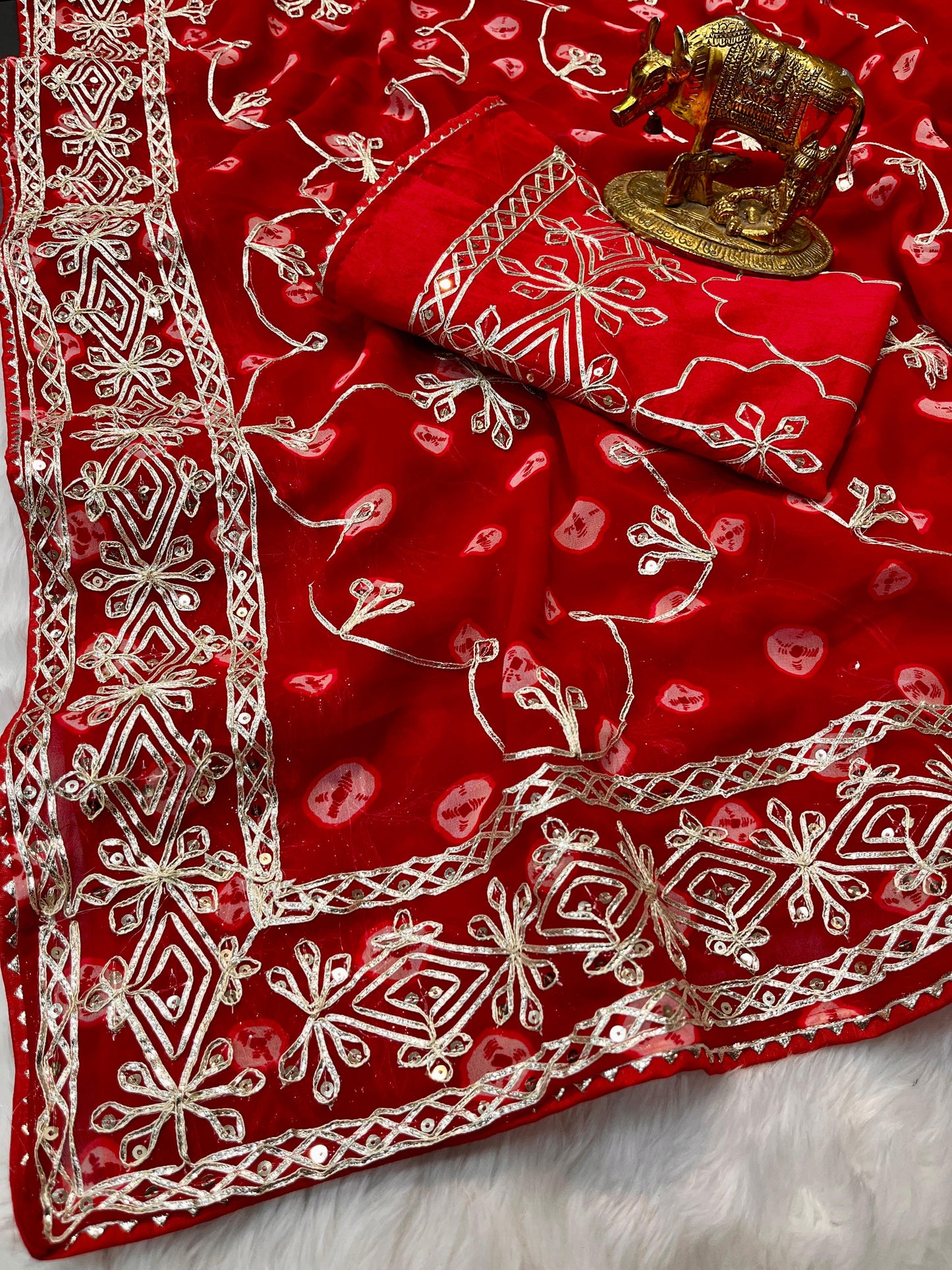 Kayatri New Pure C*C Georgette Gotapatti Saree
