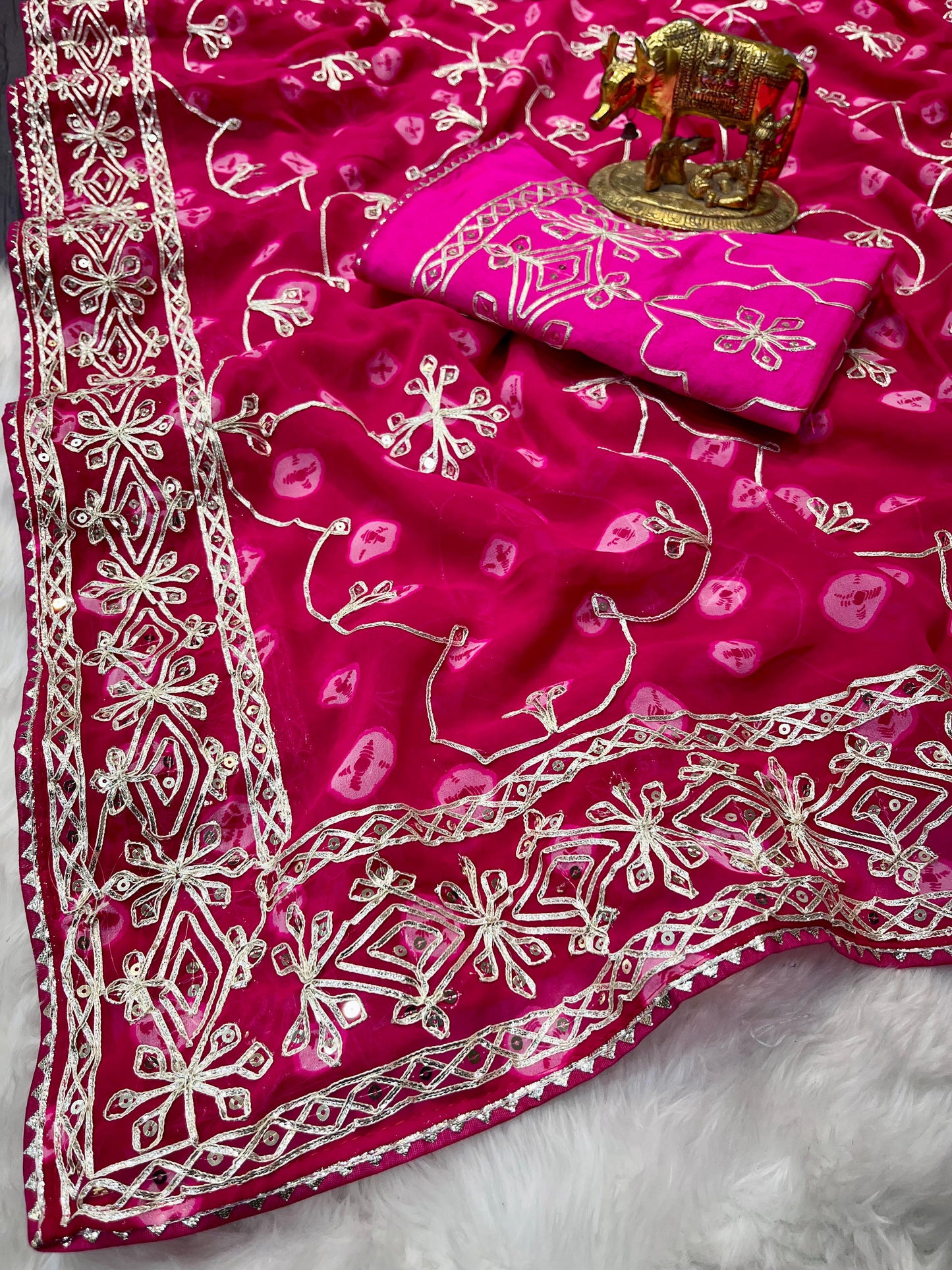 Kayatri New Pure C*C Georgette Gotapatti Saree