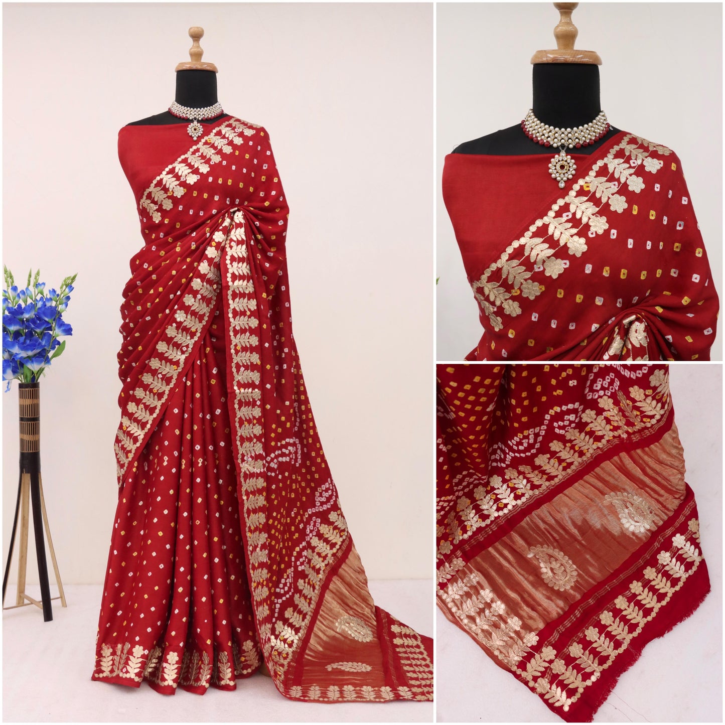 Kayatri New Ek Dani Bandhani With Pure Lagadi Patta Pallu Saree