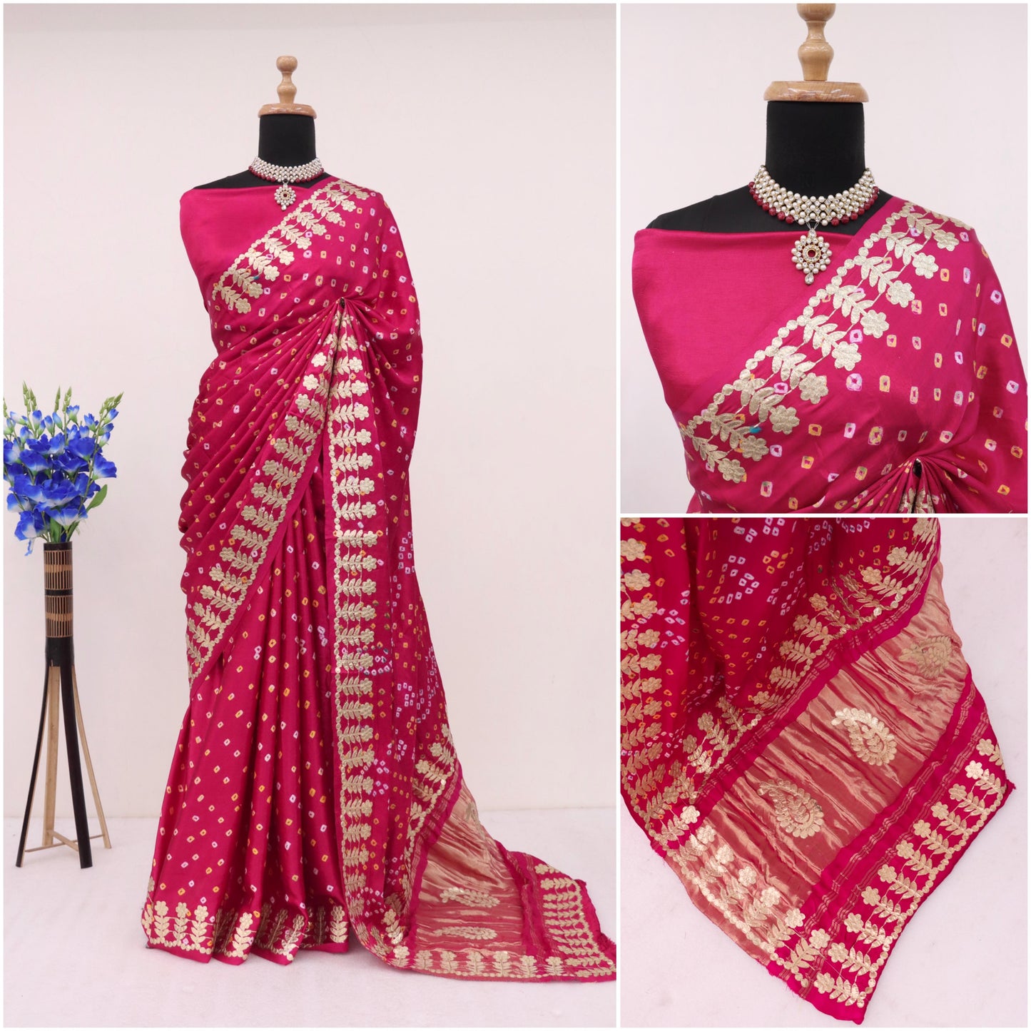 Kayatri New Ek Dani Bandhani With Pure Lagadi Patta Pallu Saree