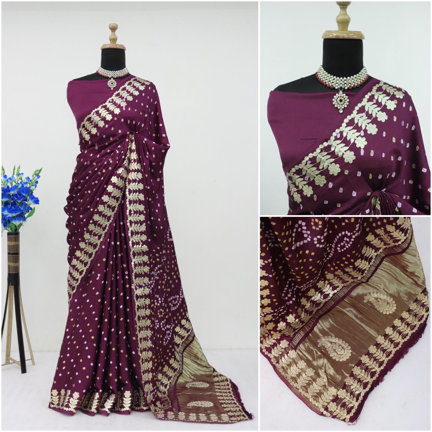 Kayatri New Ek Dani Bandhani With Pure Lagadi Patta Pallu Saree