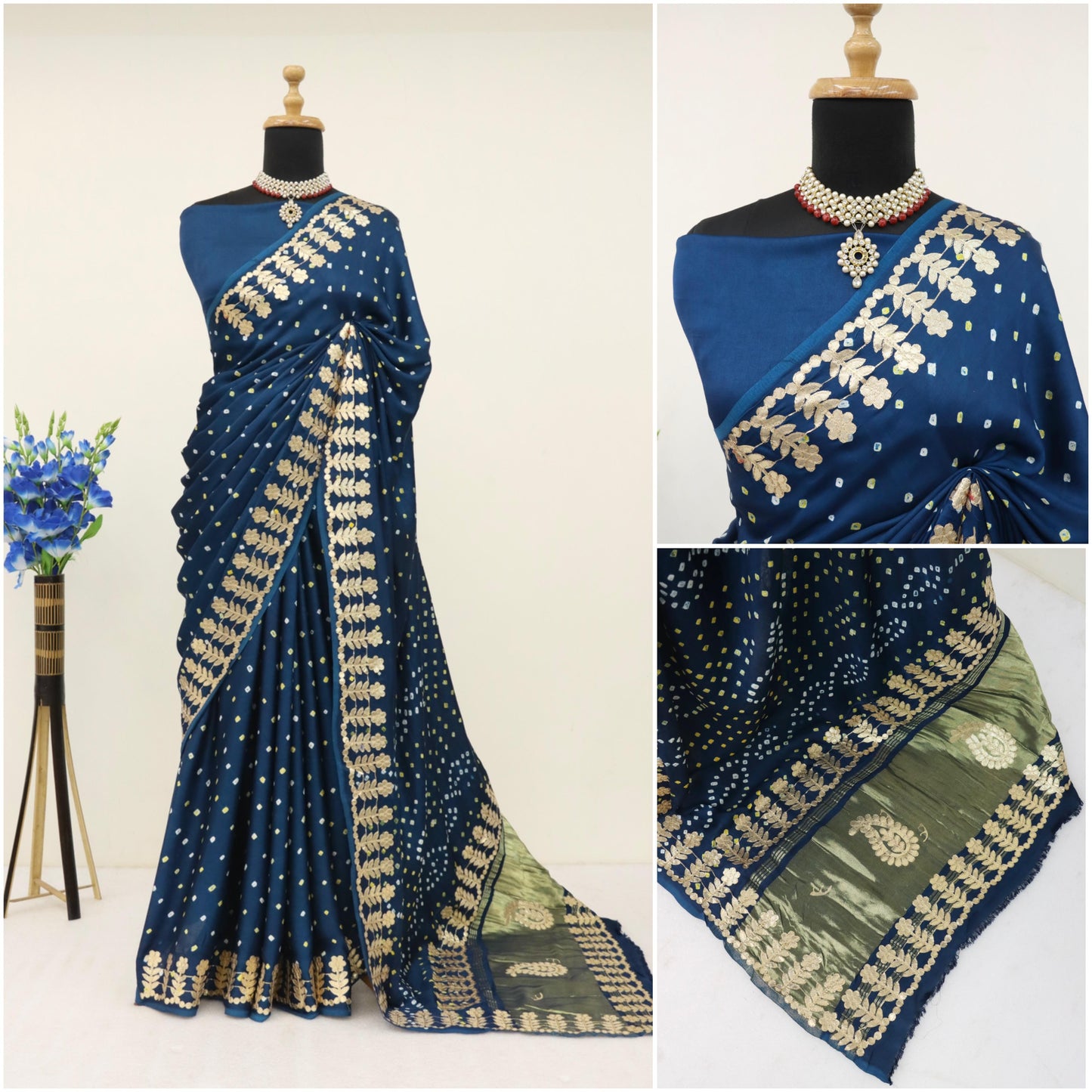 Kayatri New Ek Dani Bandhani With Pure Lagadi Patta Pallu Saree