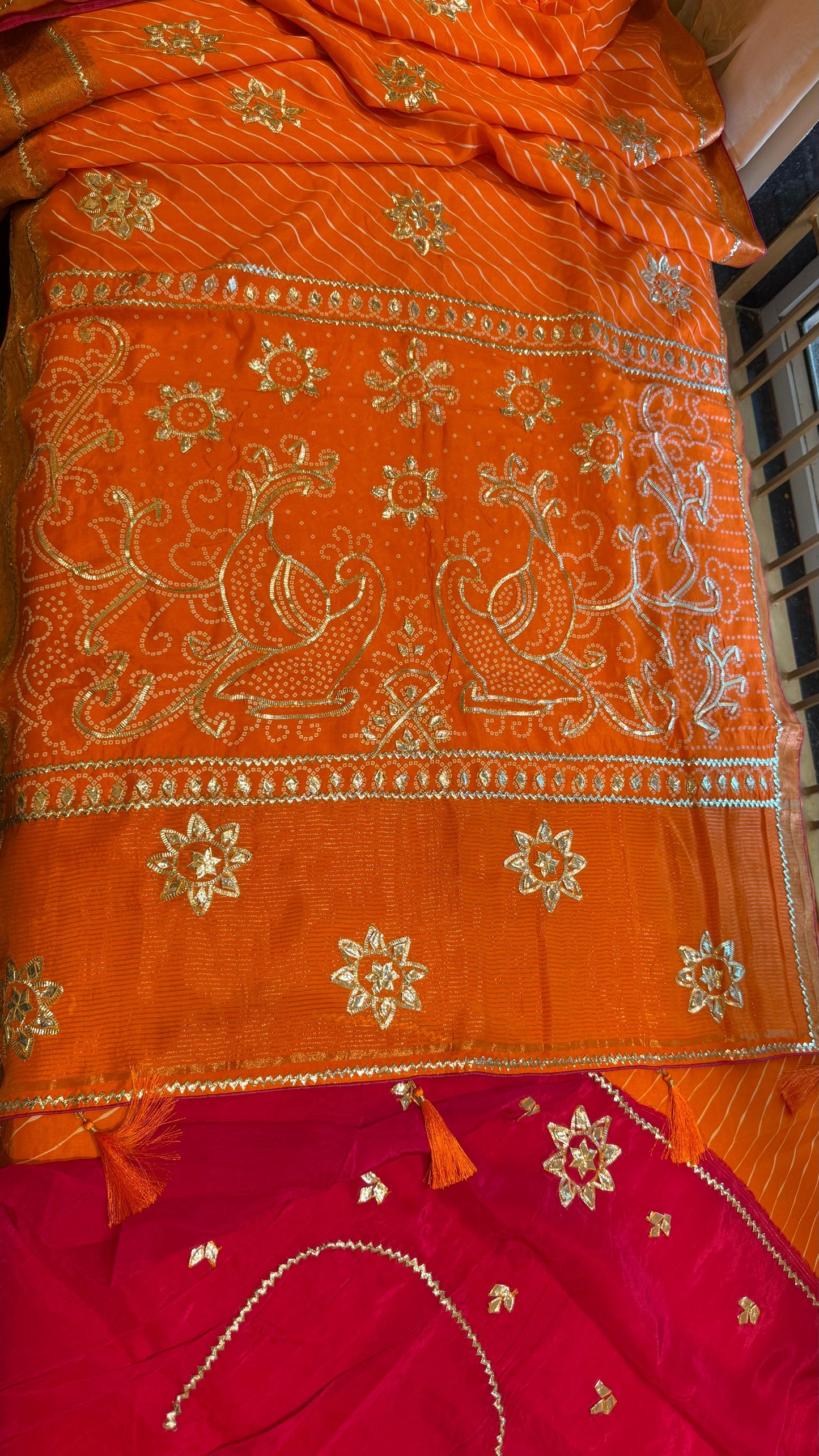Kayatri New Pure Upada Silk Leheriya Style Saree
