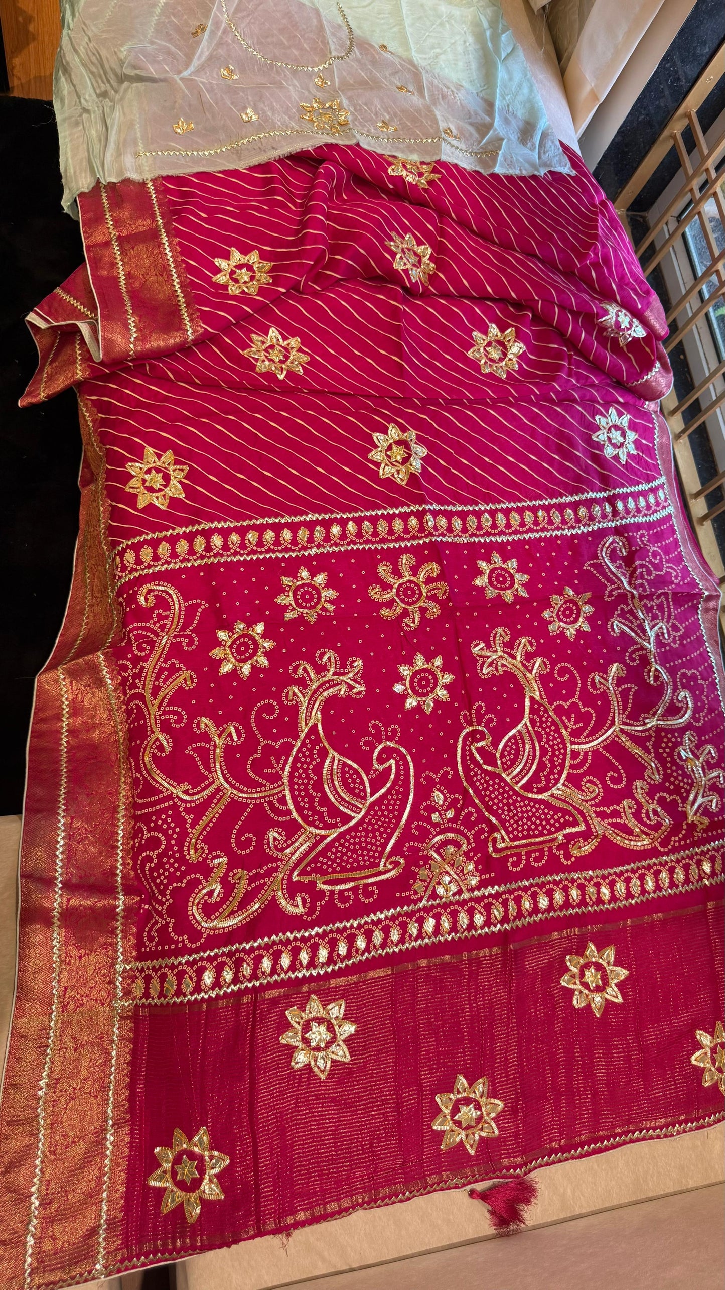 Kayatri New Pure Upada Silk Leheriya Style Saree