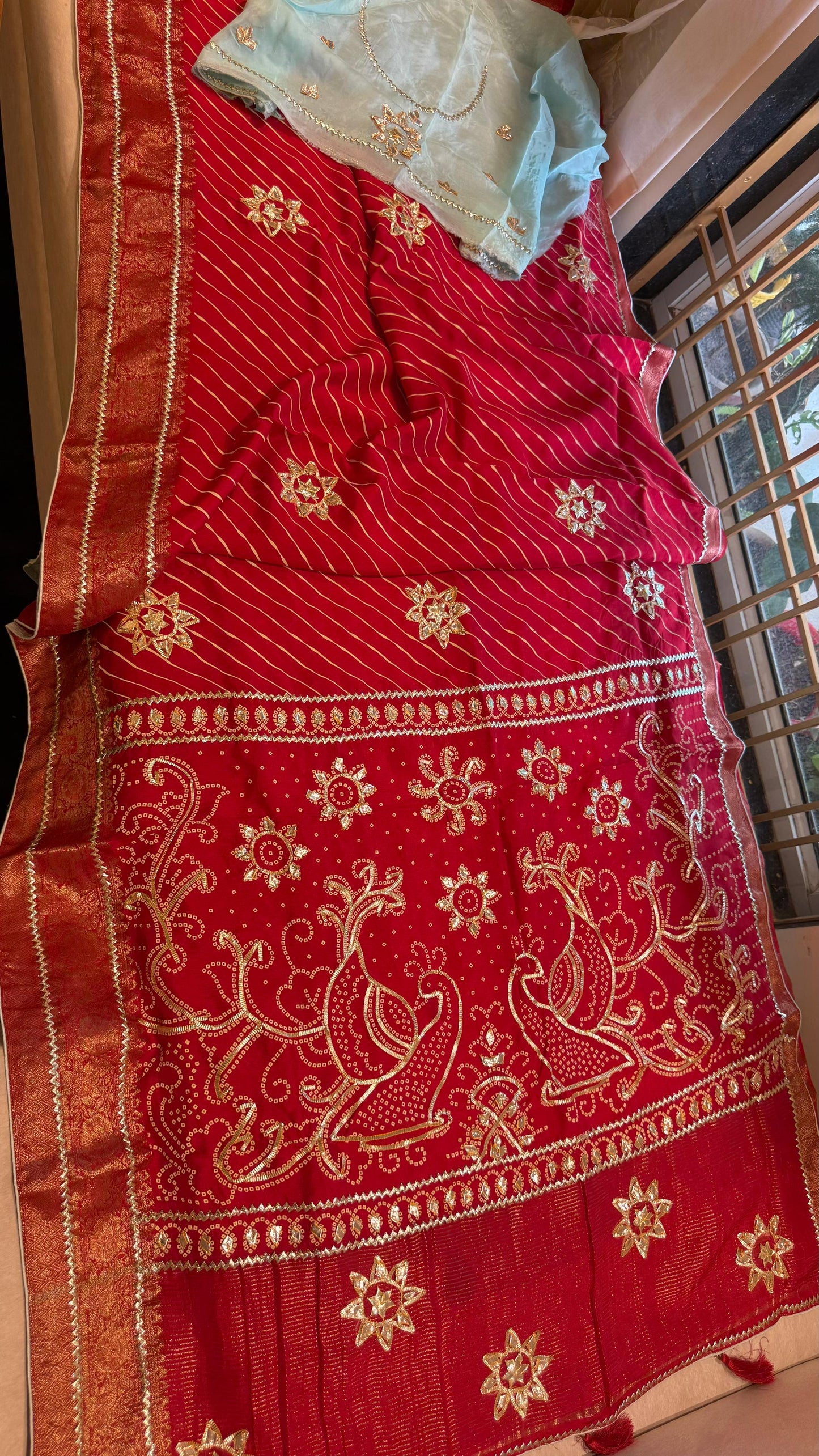 Kayatri New Pure Upada Silk Leheriya Style Saree