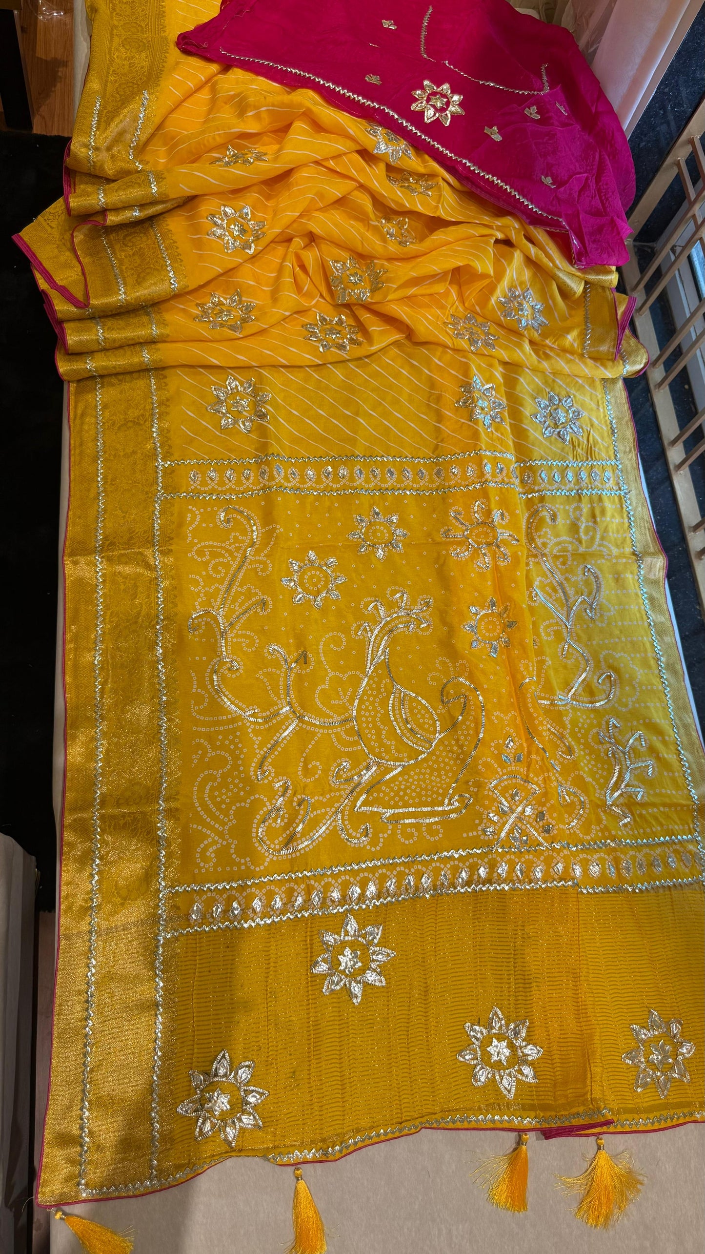 Kayatri New Pure Upada Silk Leheriya Style Saree