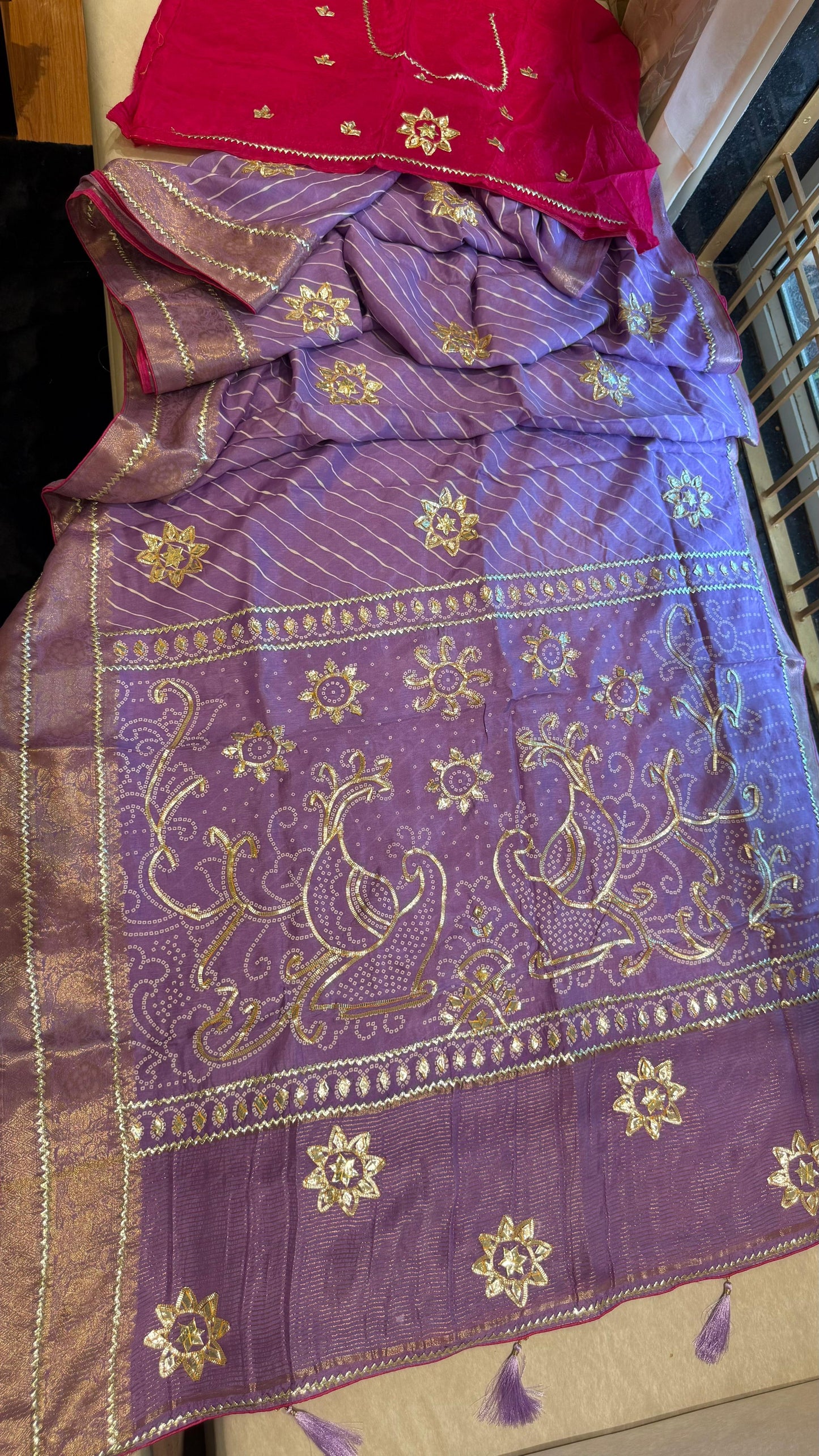 Kayatri New Pure Upada Silk Leheriya Style Saree