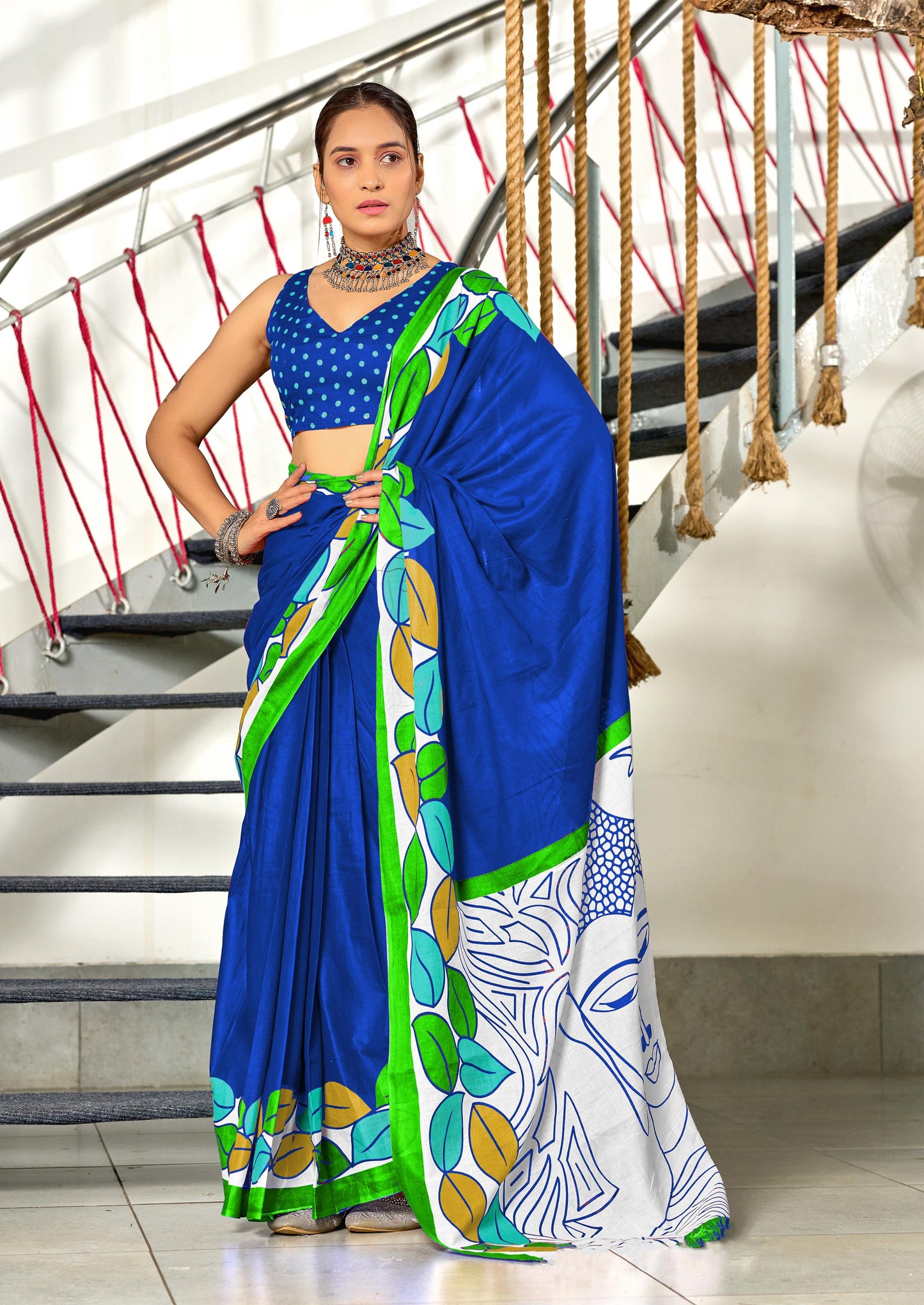 Kayatri New Soft Pure Cotton Fancy Bagru Block Print Saree