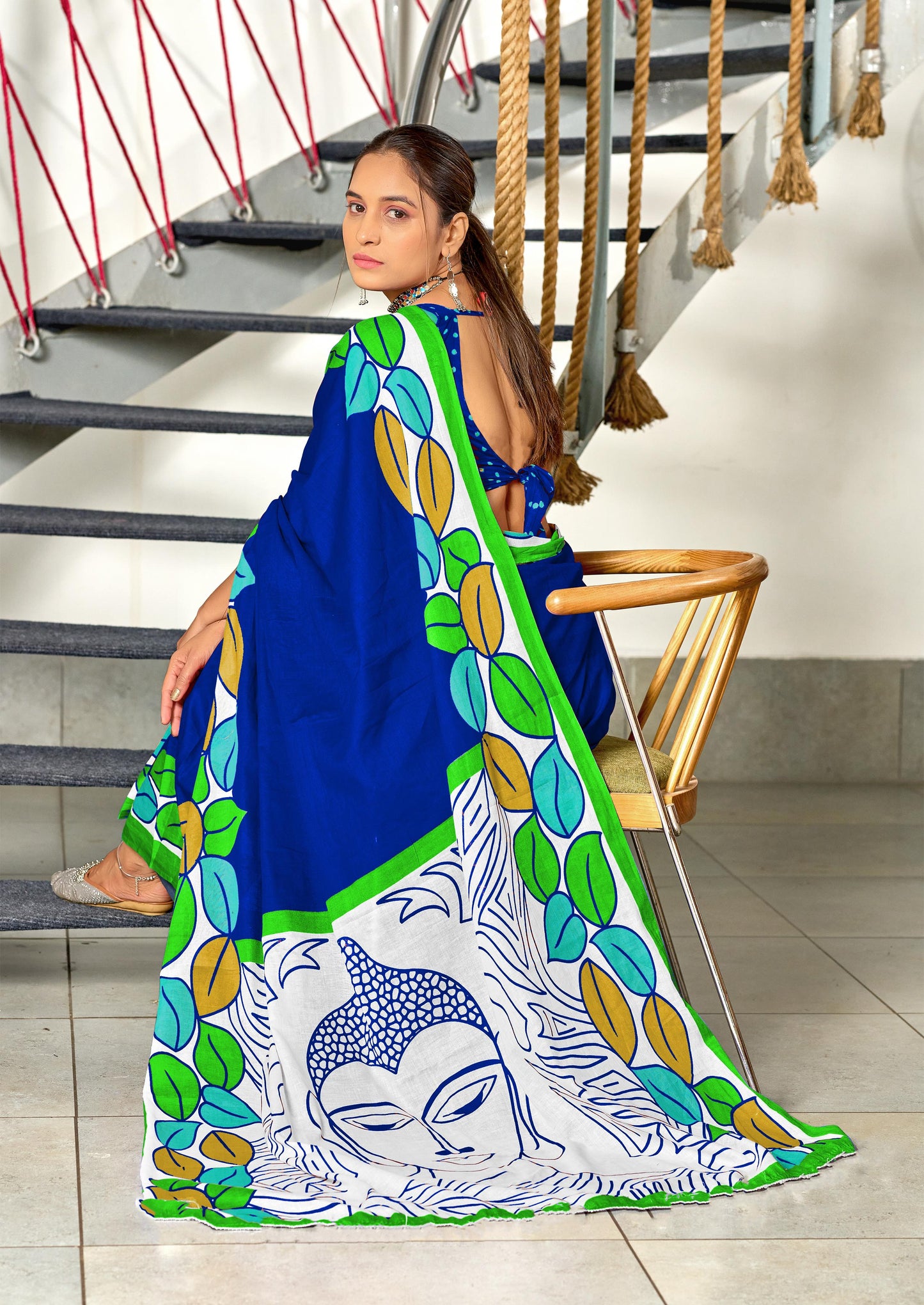 Kayatri New Soft Pure Cotton Fancy Bagru Block Print Saree