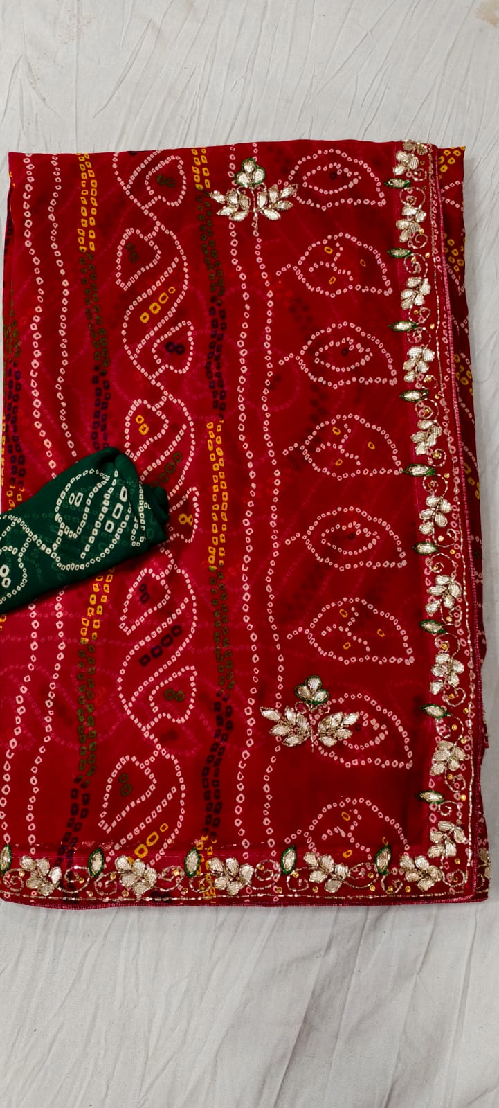 Kayatri New Pure Georgette Cutdana Work Saree