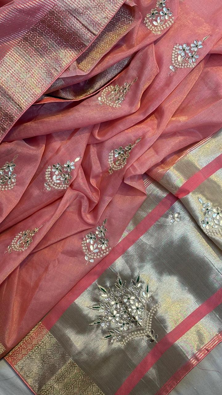 Kayatri New Designer Tissue Silk Handwork Saree