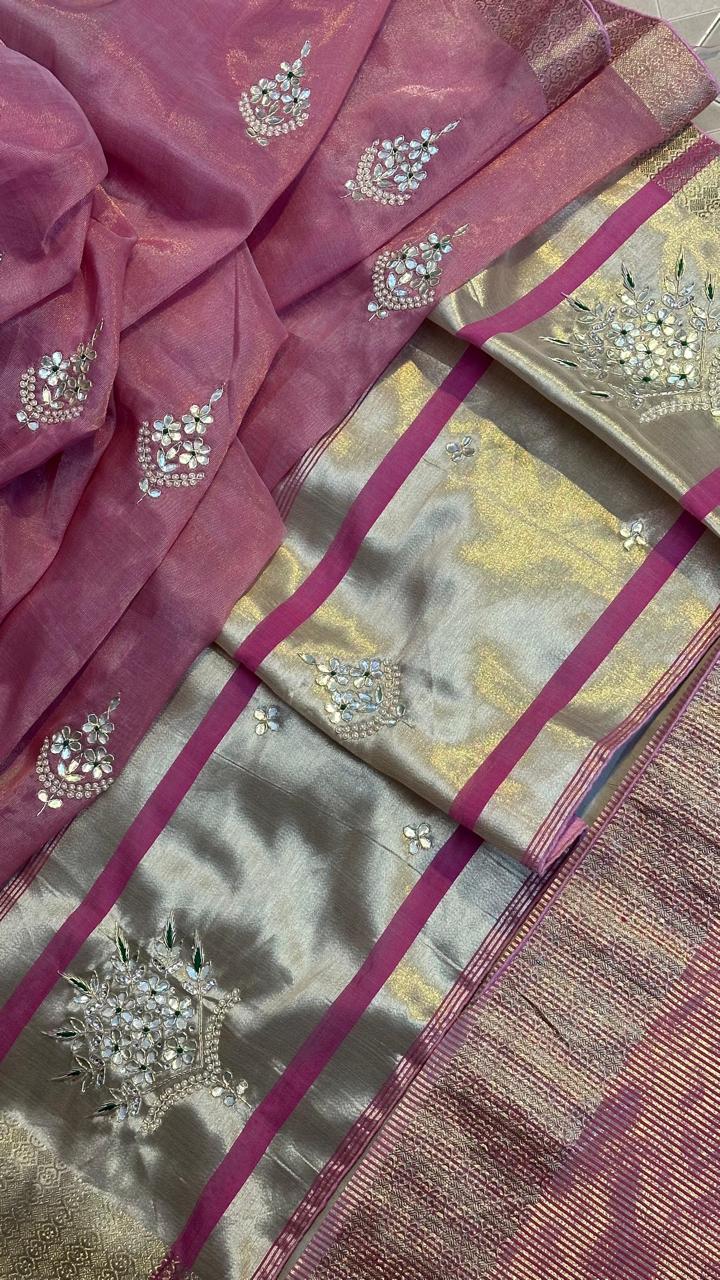 Kayatri New Designer Tissue Silk Handwork Saree
