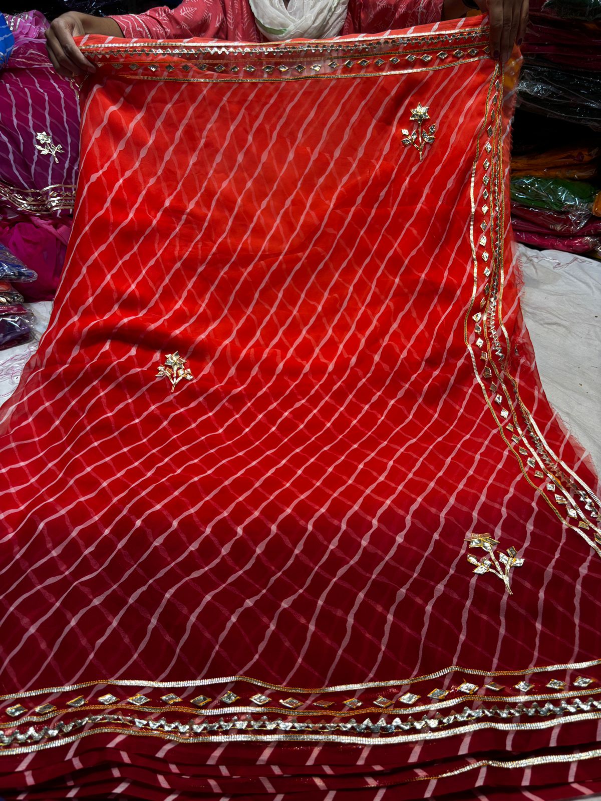 Kayatri New Pure Georgette Heavy Gota Work Saree